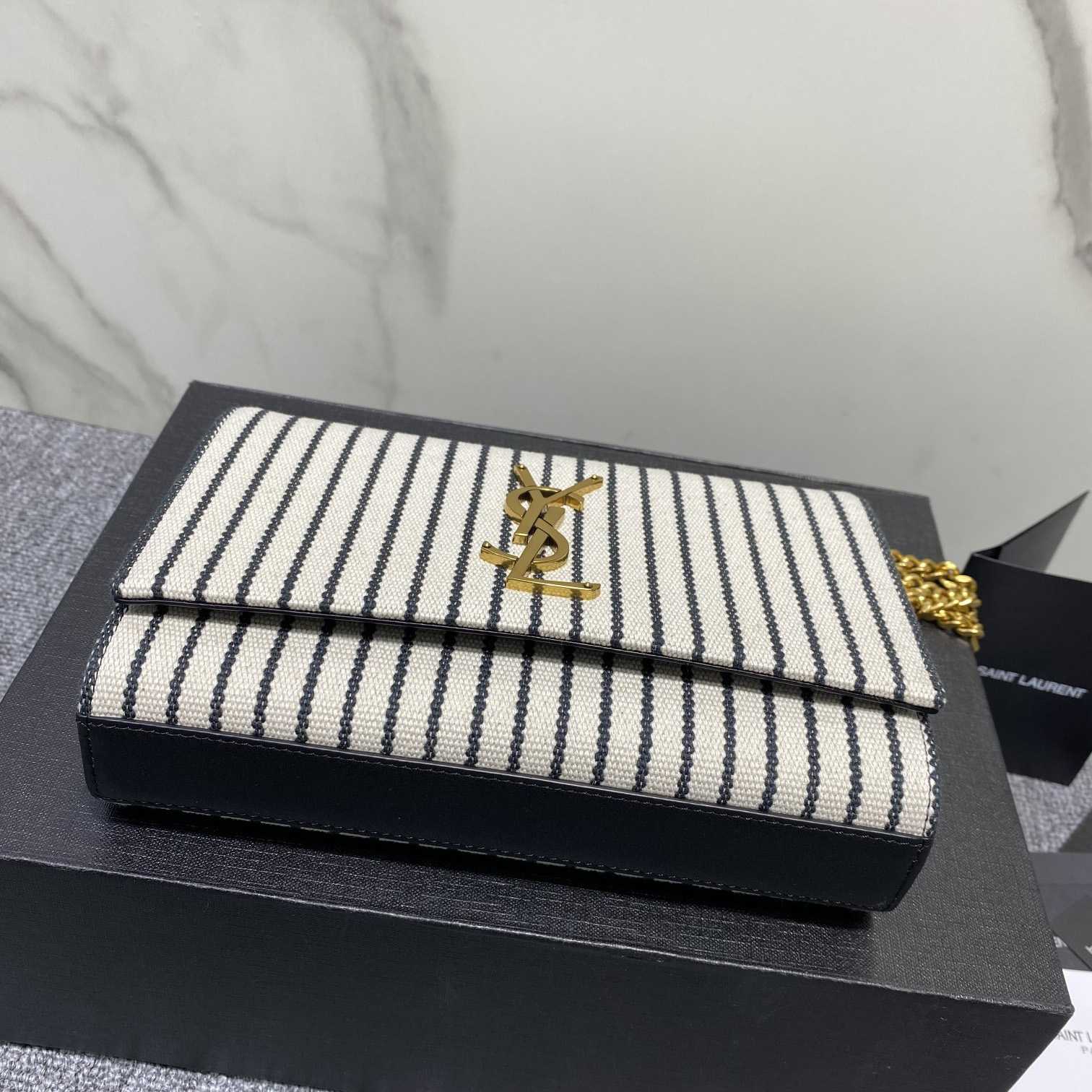 Saint Laurent Striped Small Chain Bag(20x13x5.5cm) - FashionPlug