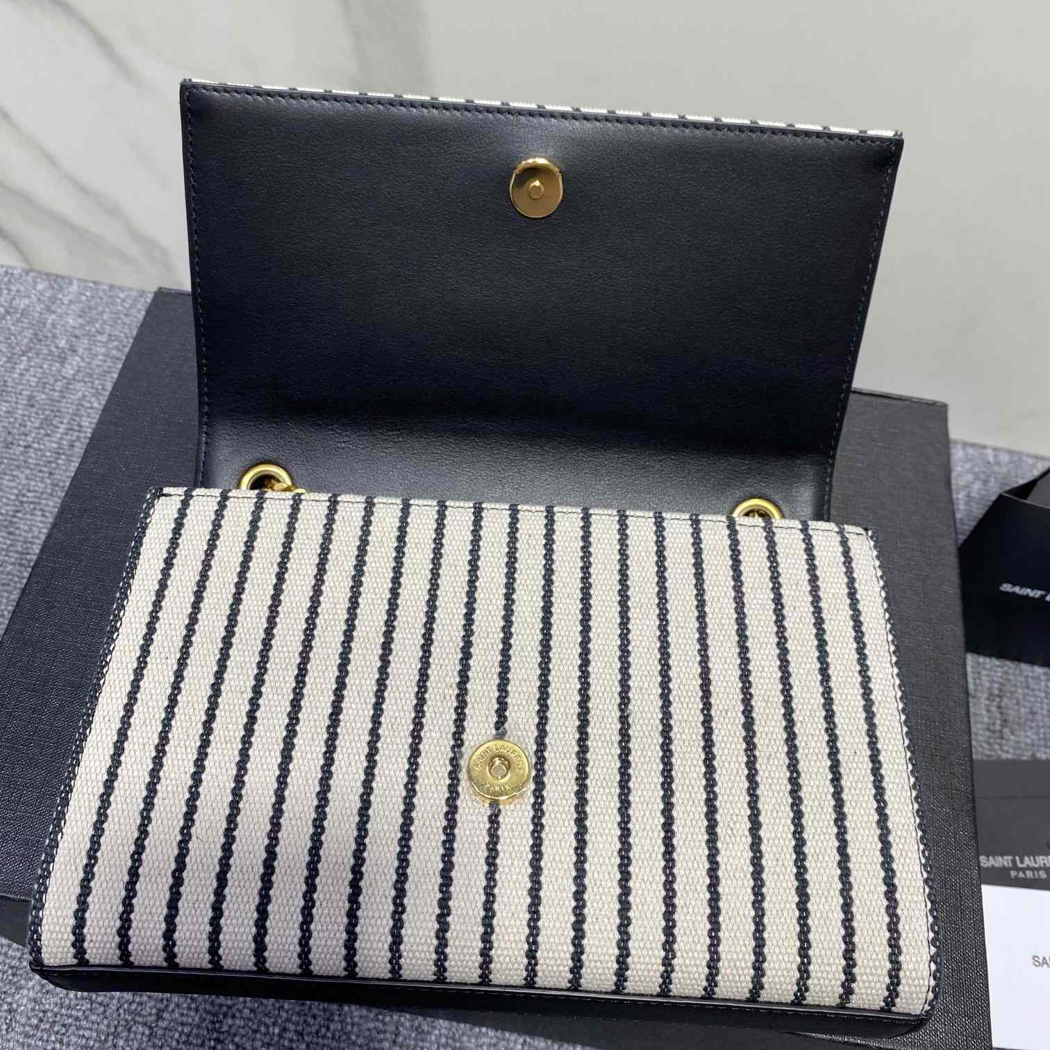 Saint Laurent Striped Small Chain Bag(20x13x5.5cm) - FashionPlug