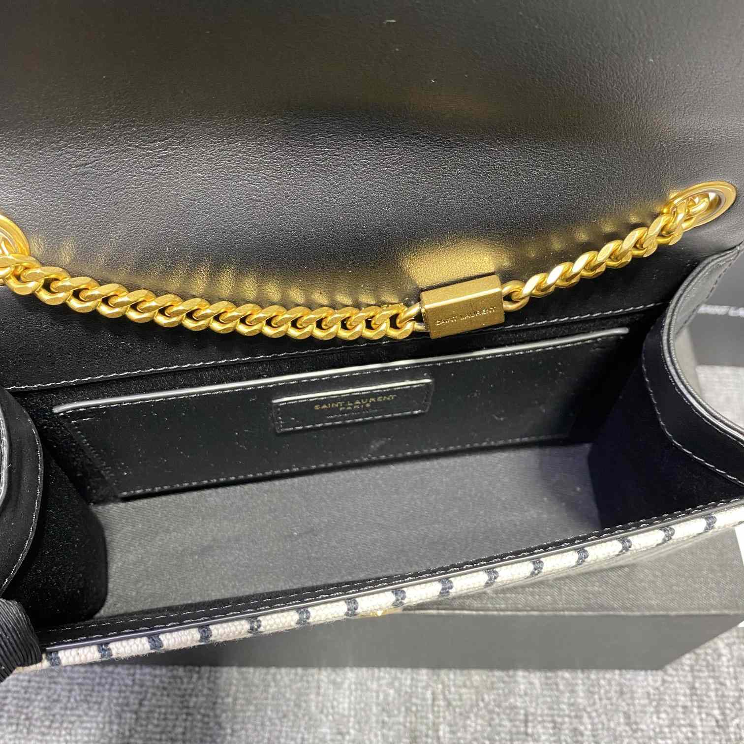 Saint Laurent Striped Small Chain Bag(20x13x5.5cm) - FashionPlug