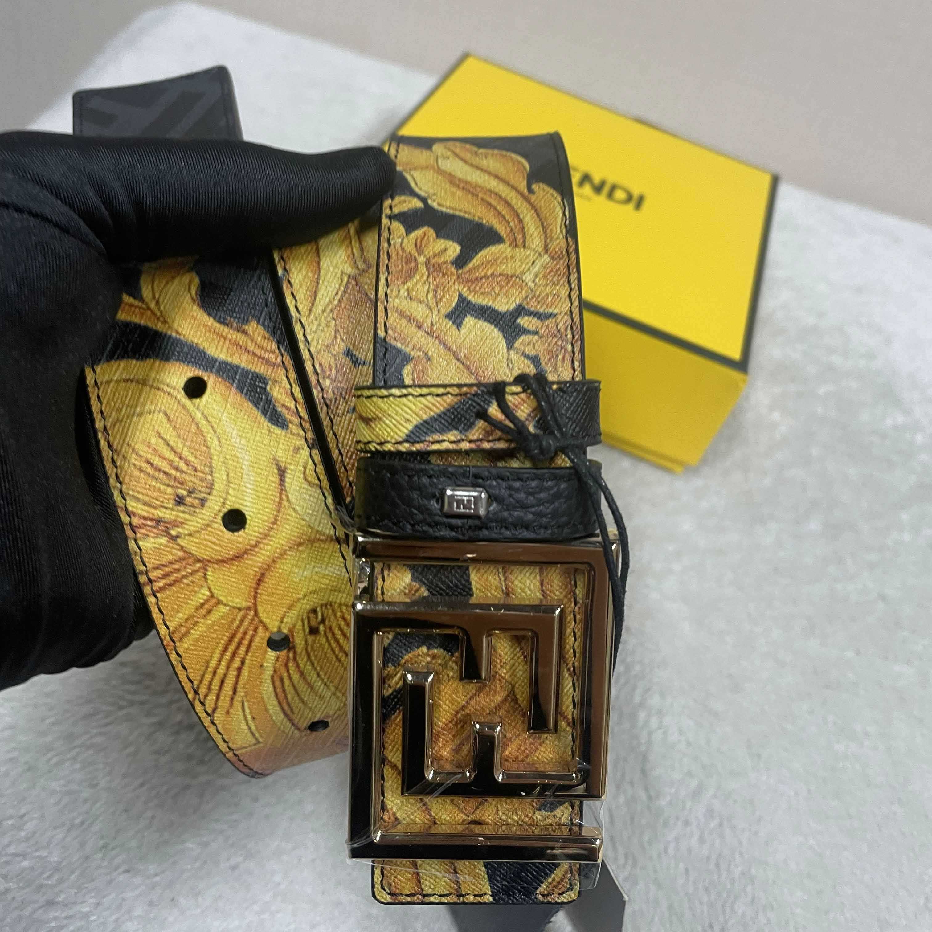 Fendi x Versace Fendace Reversible Belt - FashionPlug
