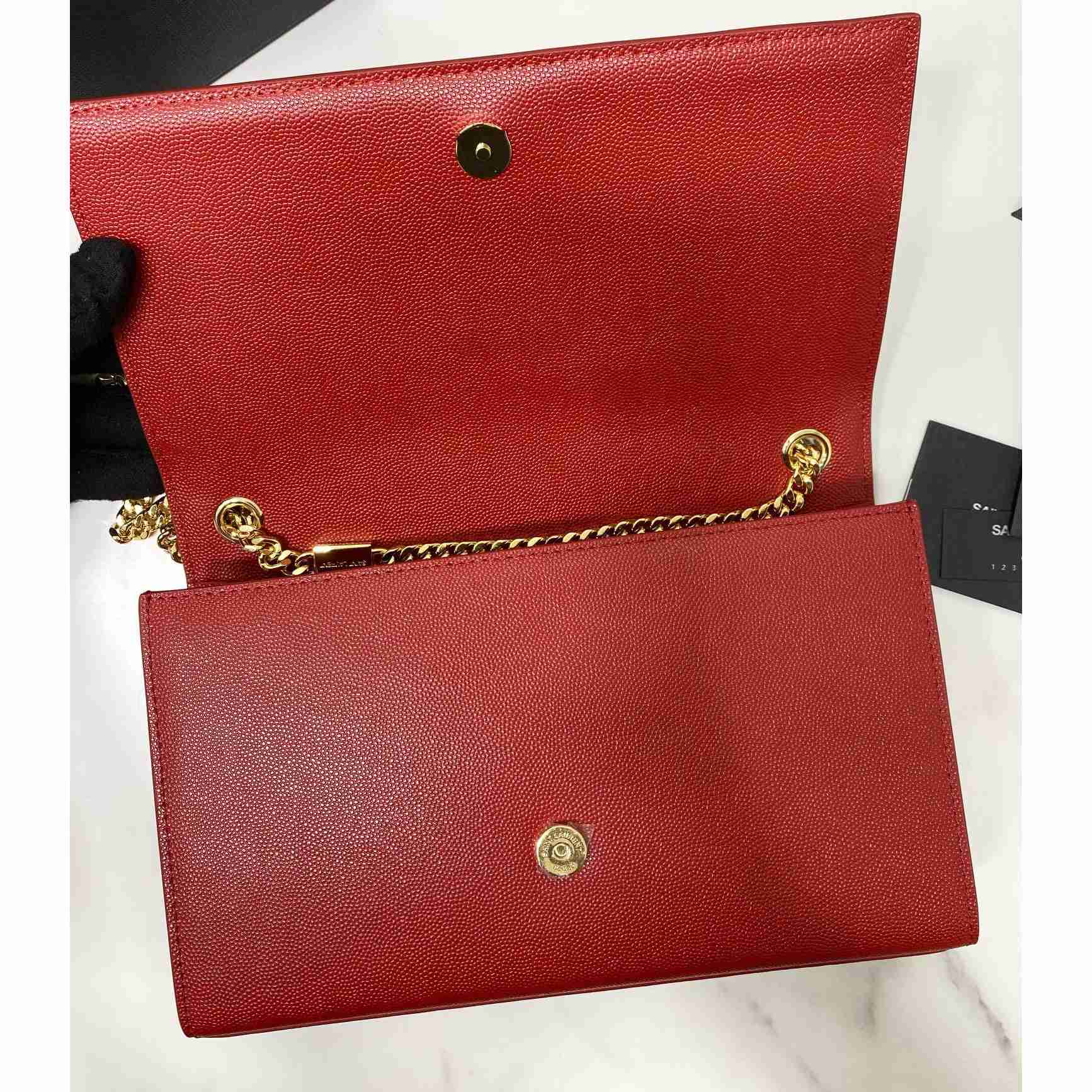 Saint Laurent Kate Medium Chain Bag In Grain De Poudre Embossed Leather - FashionPlug