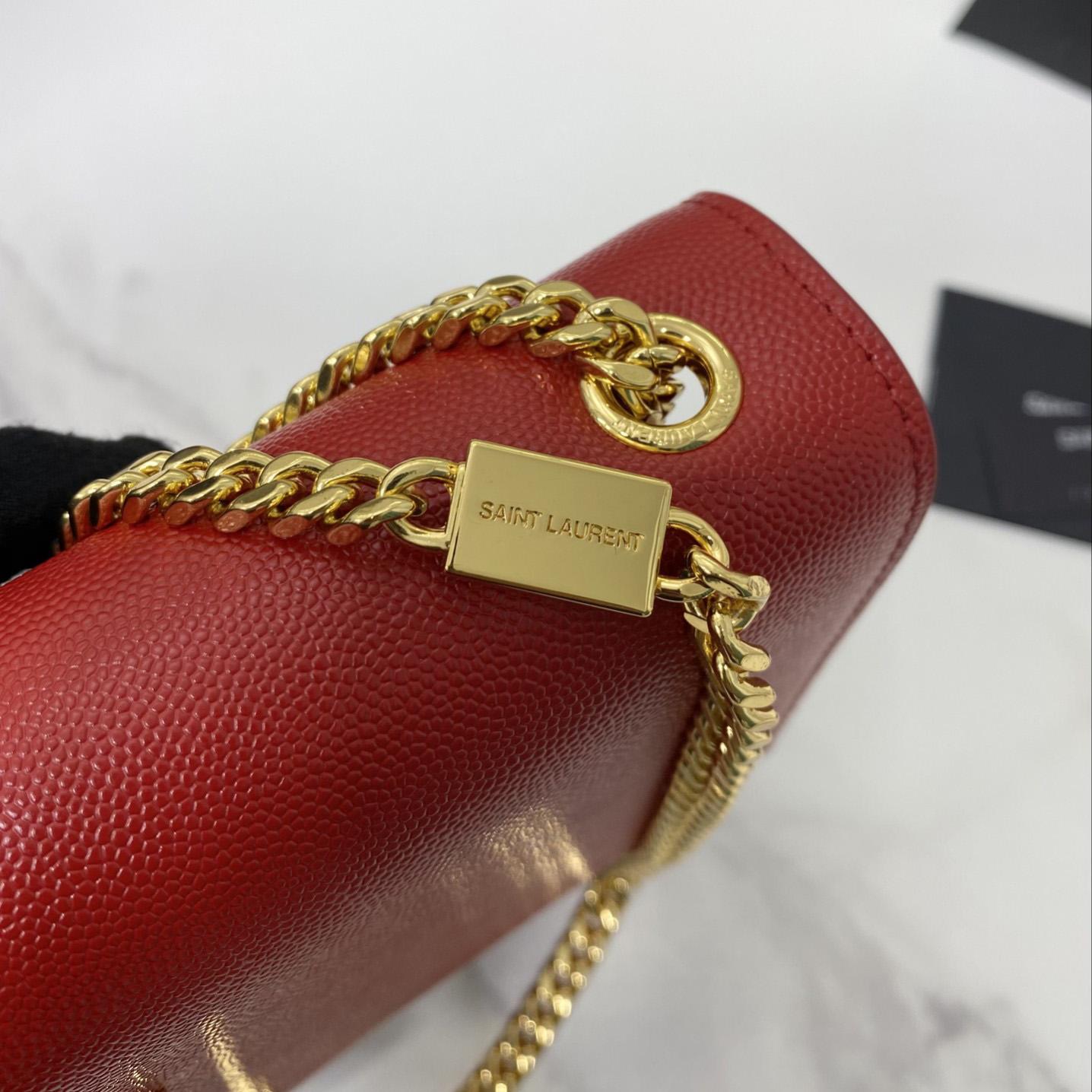 Saint Laurent Kate Medium Chain Bag In Grain De Poudre Embossed Leather - FashionPlug