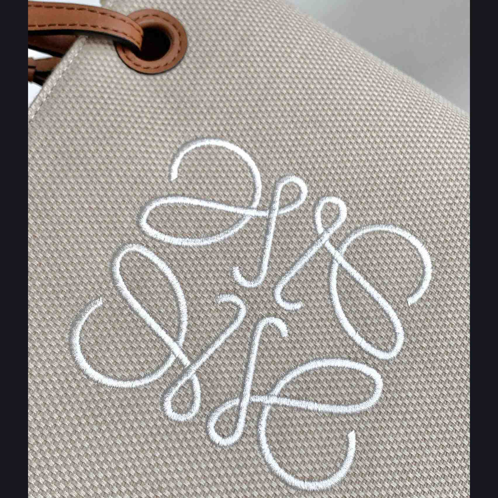 Loewe Mini Anagram Tote Bag In Jacquard And Calfskin - FashionPlug
