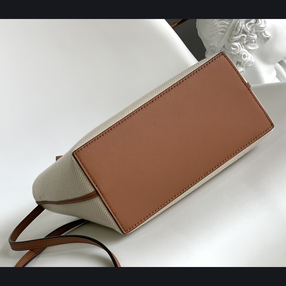 Loewe Mini Anagram Tote Bag In Jacquard And Calfskin - FashionPlug
