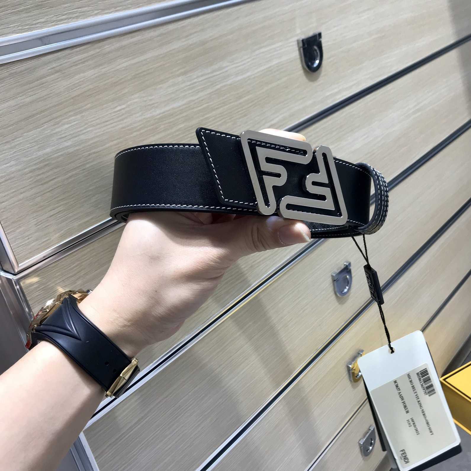 Fendi Black Leather Belt - FashionPlug