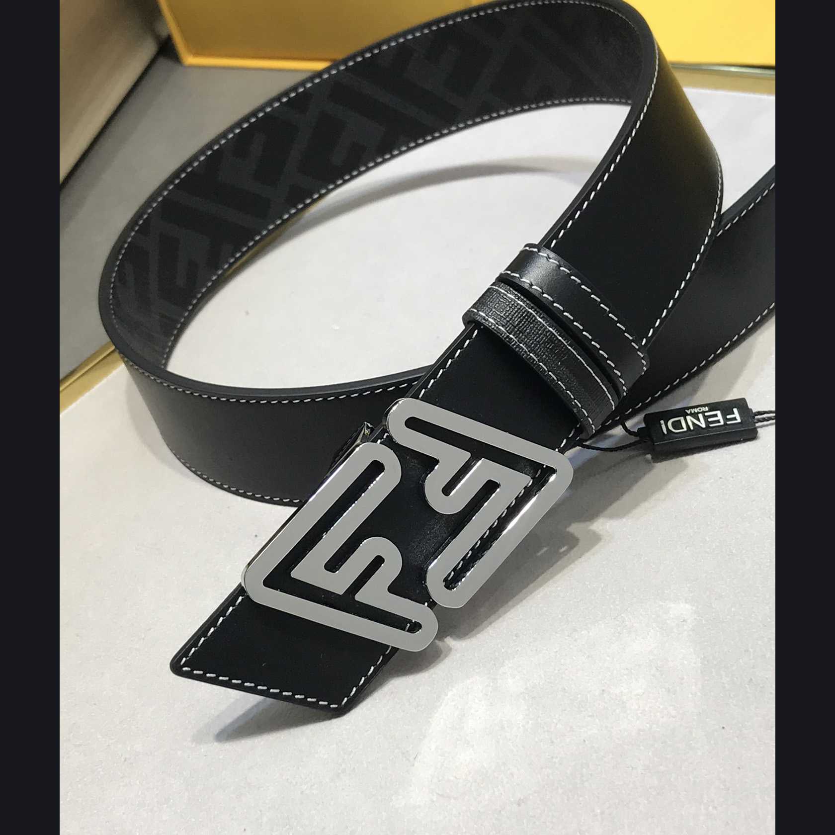 Fendi Black Leather Belt - FashionPlug