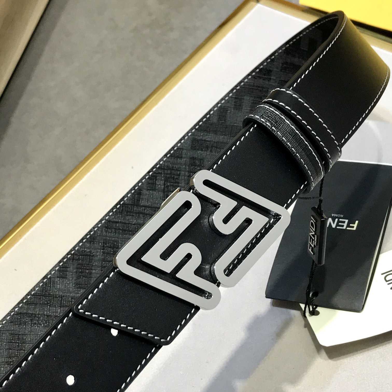 Fendi Black Leather Belt - FashionPlug