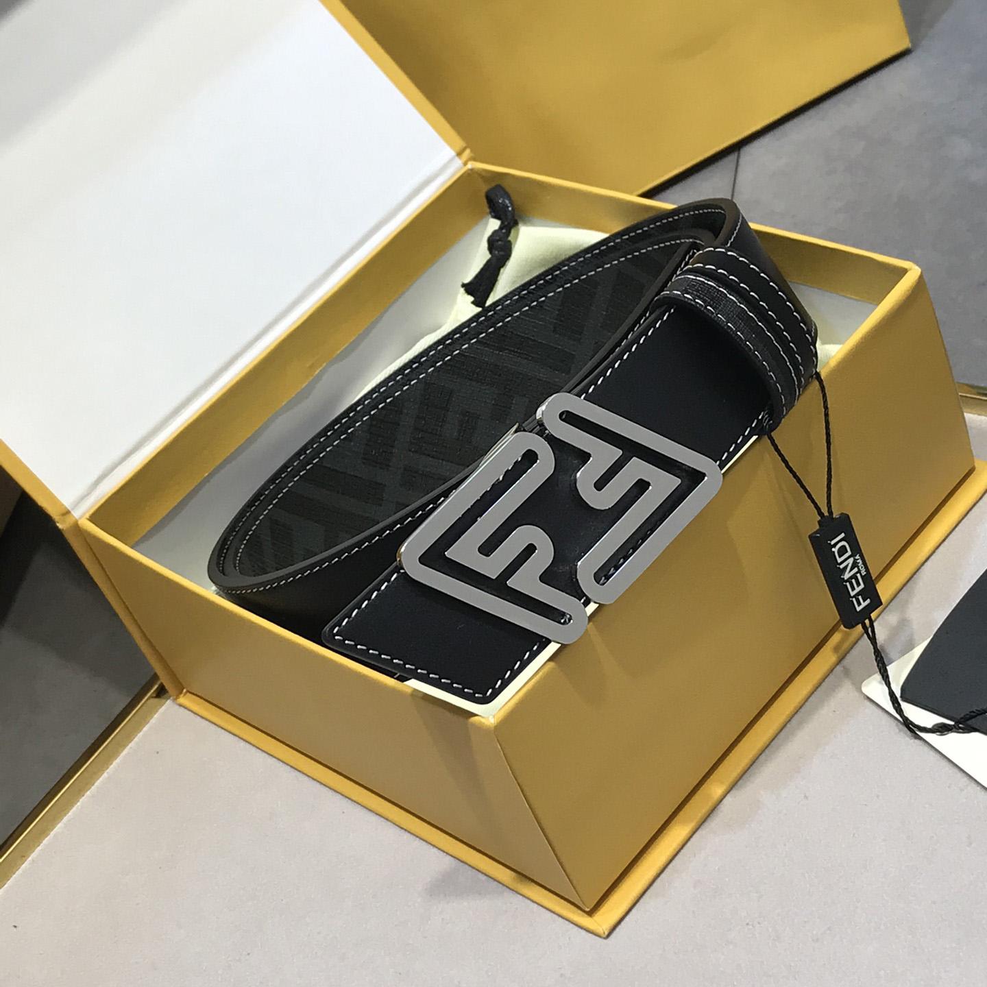 Fendi Black Leather Belt - FashionPlug