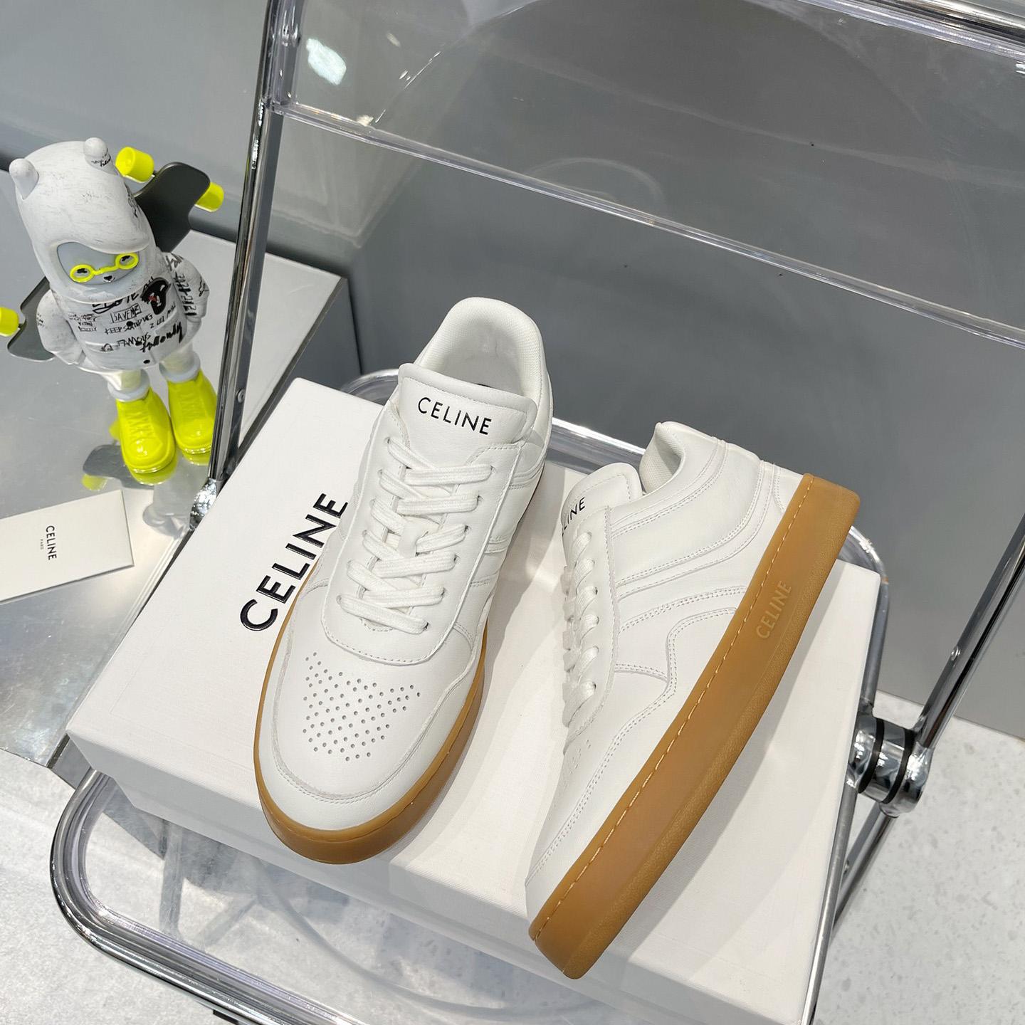 Celine Trainer Low Lace -Up Sneaker In Calfskin - FashionPlug