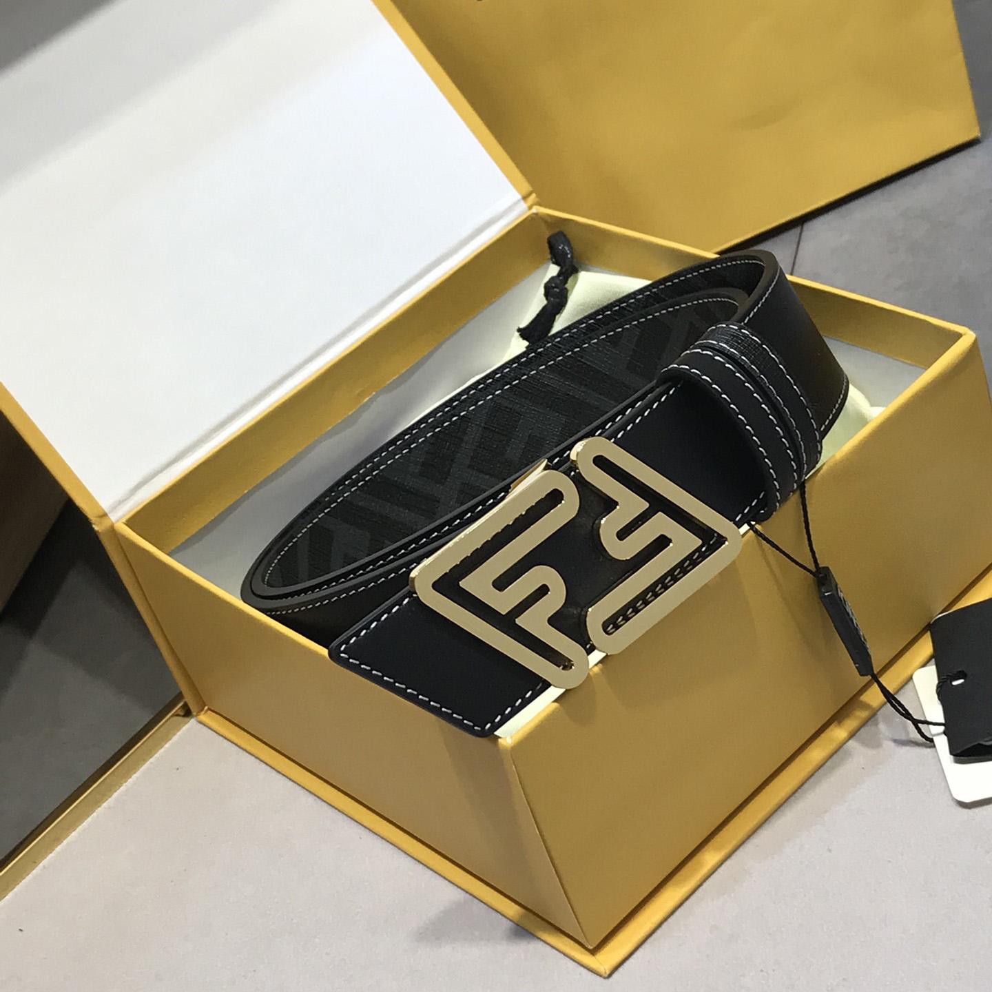 Fendi Black Leather Belt - FashionPlug