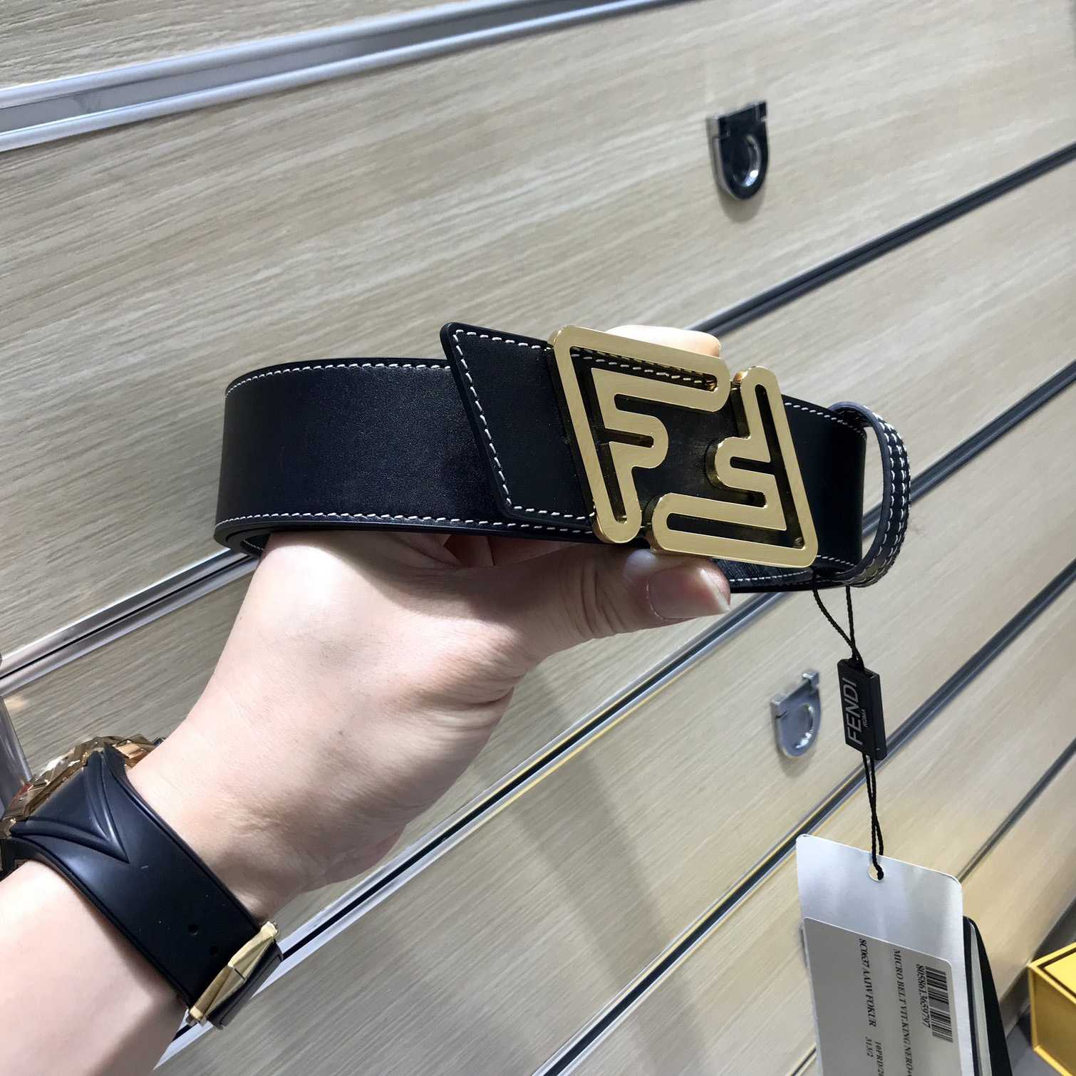 Fendi Black Leather Belt - FashionPlug