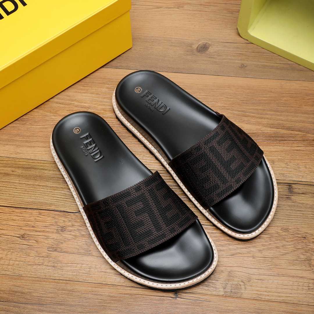Fendi FF Logo Slides - FashionPlug