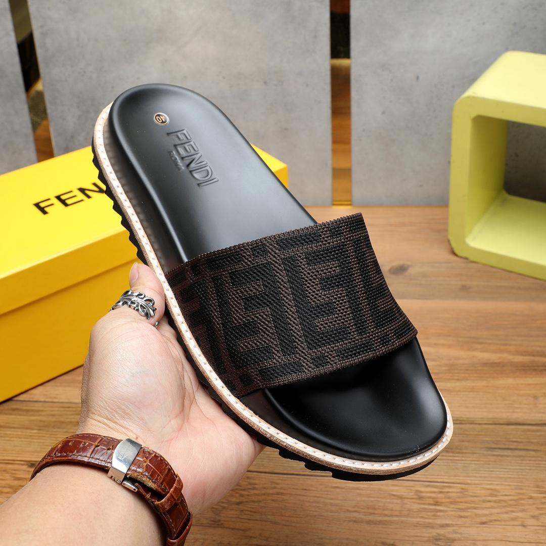 Fendi FF Logo Slides - FashionPlug