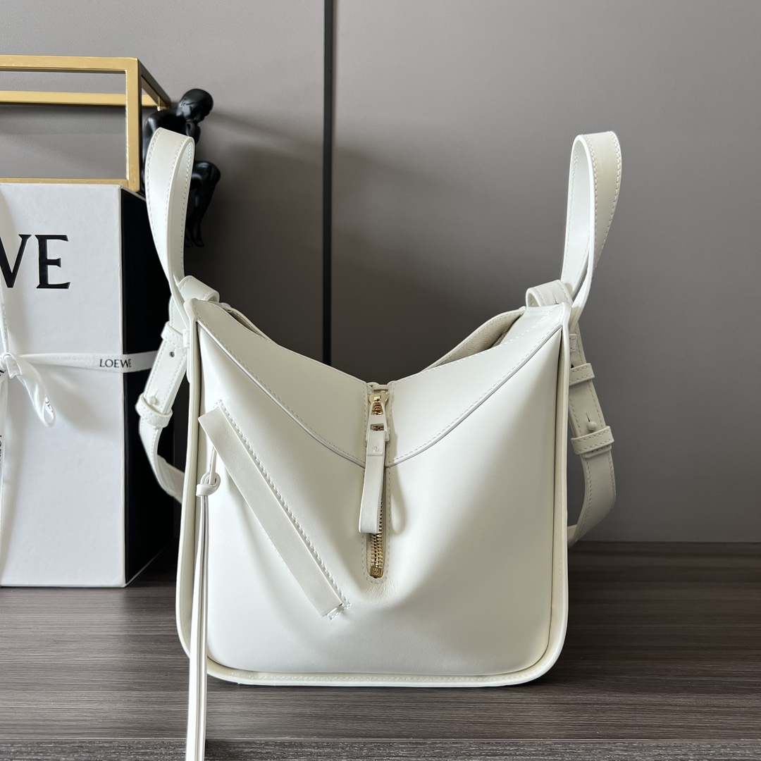 Loewe Compact Hammock In Satin Calfskin - FashionPlug