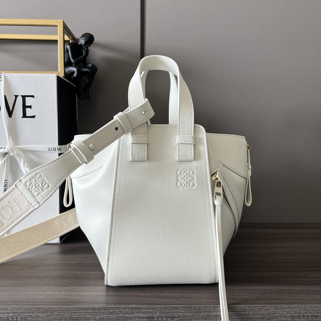 Loewe Compact Hammock In Satin Calfskin - FashionPlug