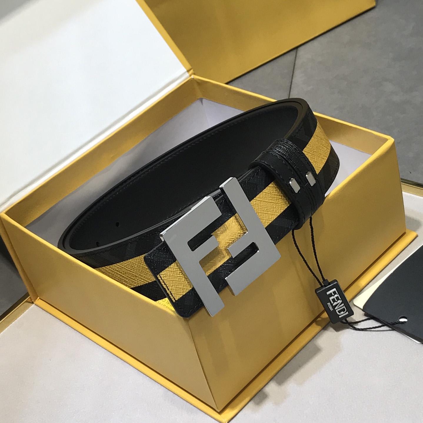 Fendi Black Reversible Leather Belt - FashionPlug