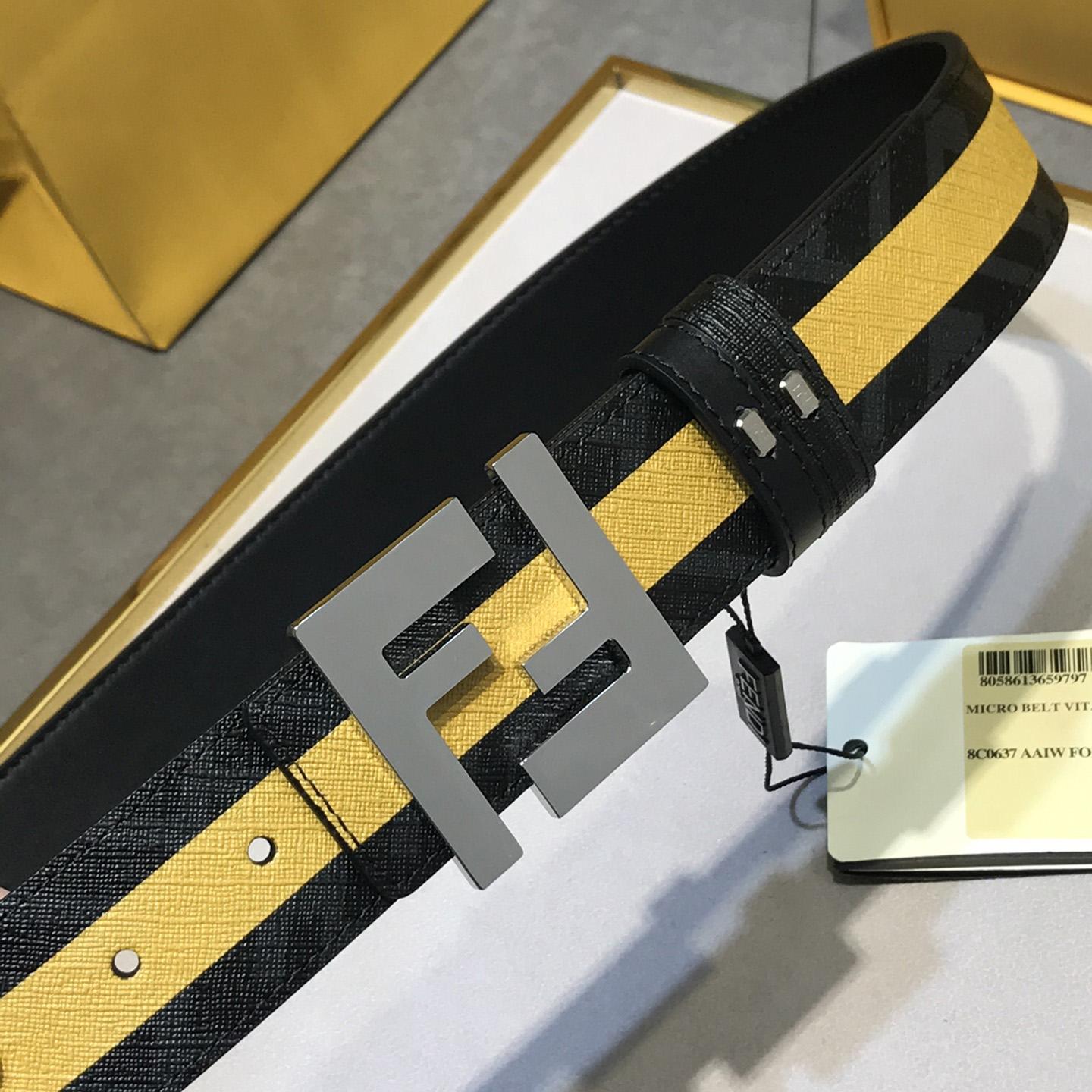 Fendi Black Reversible Leather Belt - FashionPlug
