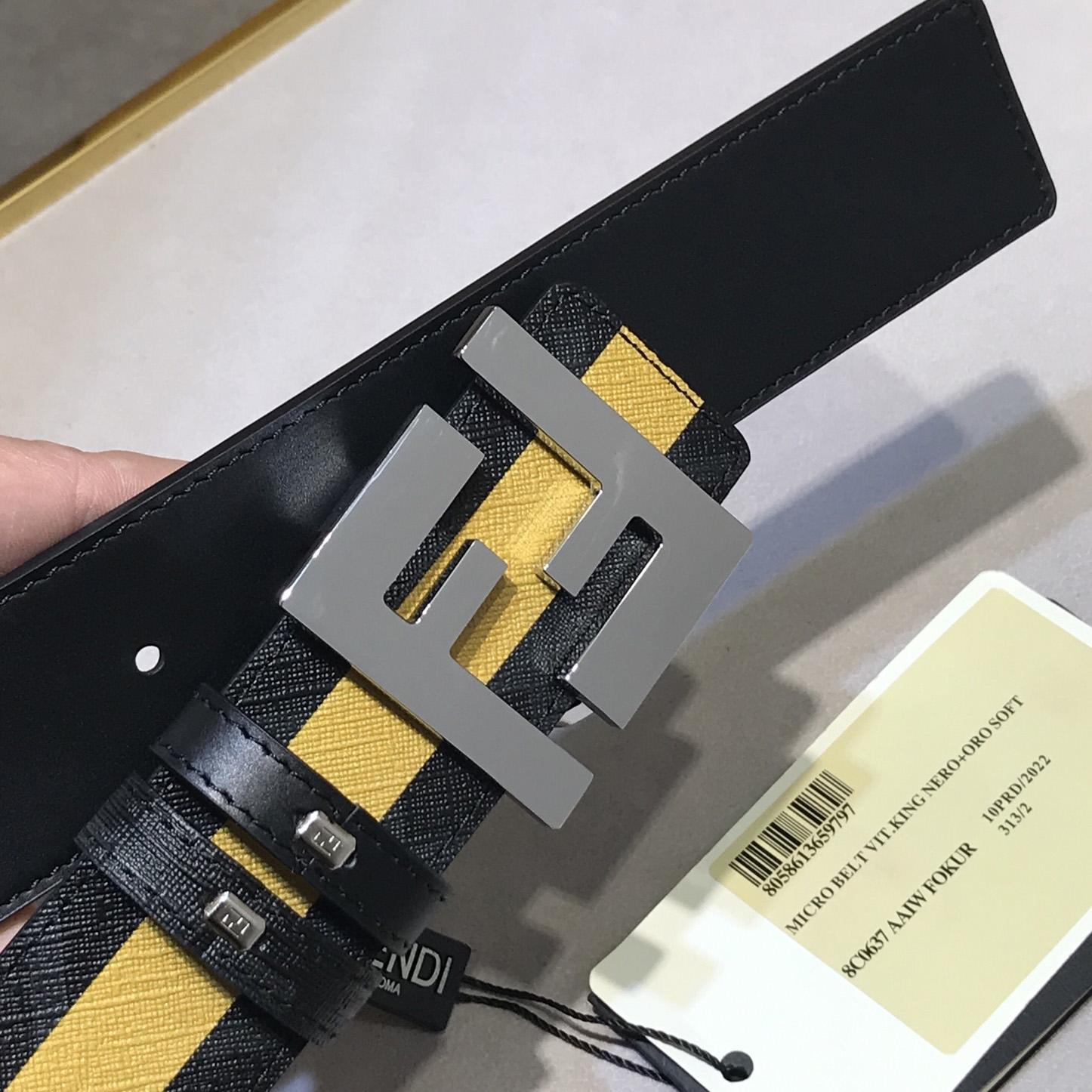 Fendi Black Reversible Leather Belt - FashionPlug