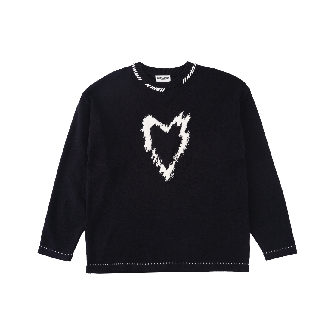 Saint Laurent Heart Sweater - FashionPlug