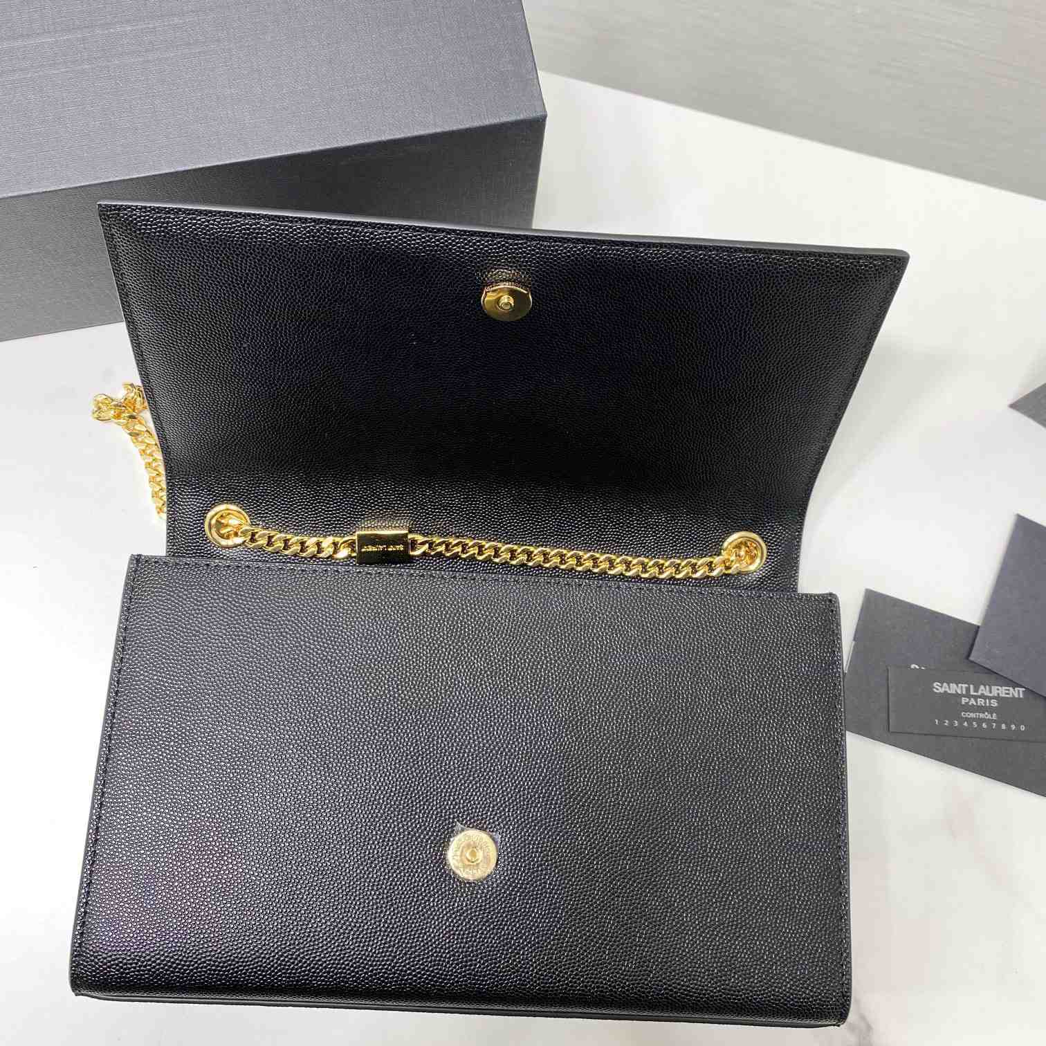 Saint Laurent Kate Medium Chain Bag In Grain De Poudre Embossed Leather - FashionPlug