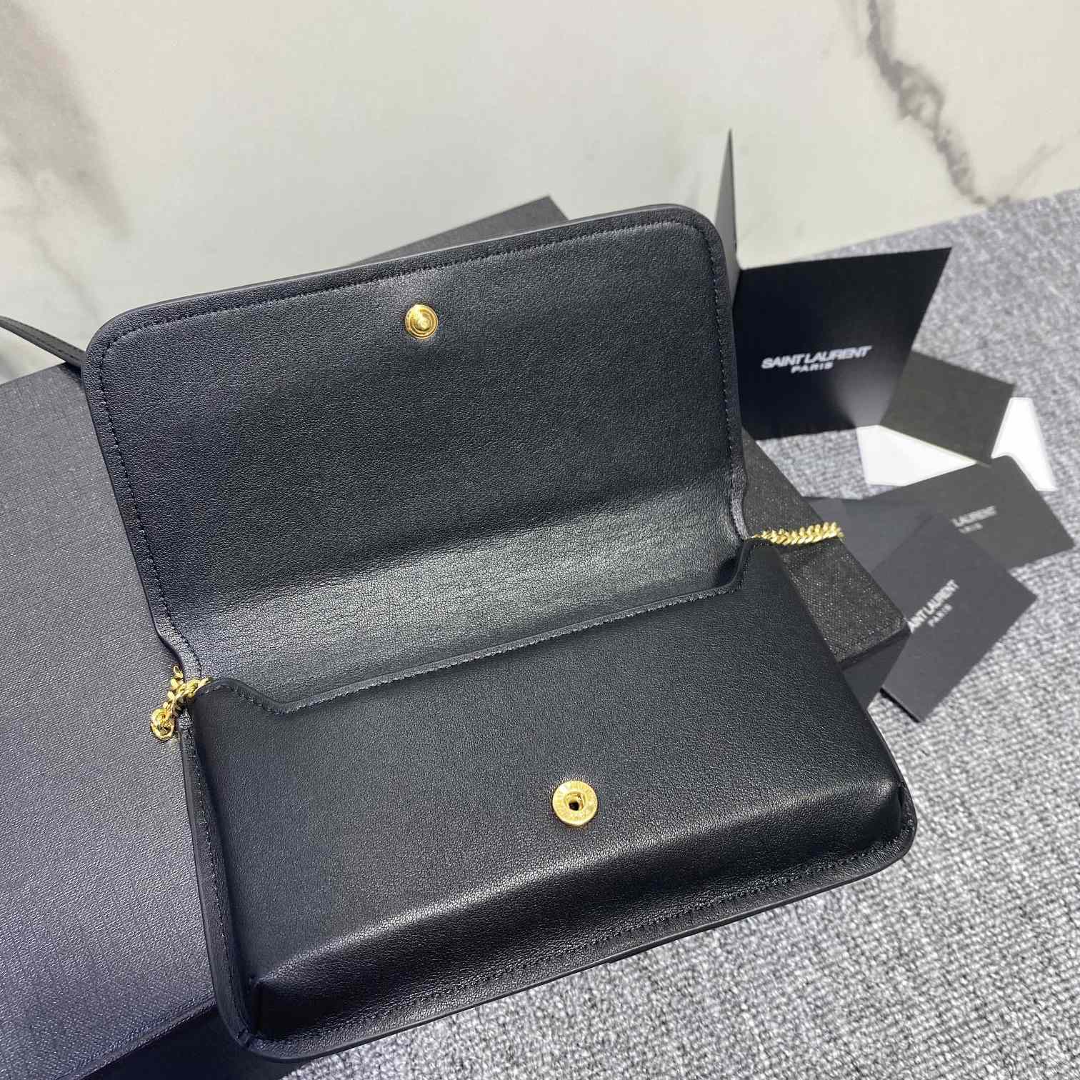 Saint Laurent Monogram Mini Striped-Canvas Cross-Body Bag (18x11x2cm) - FashionPlug