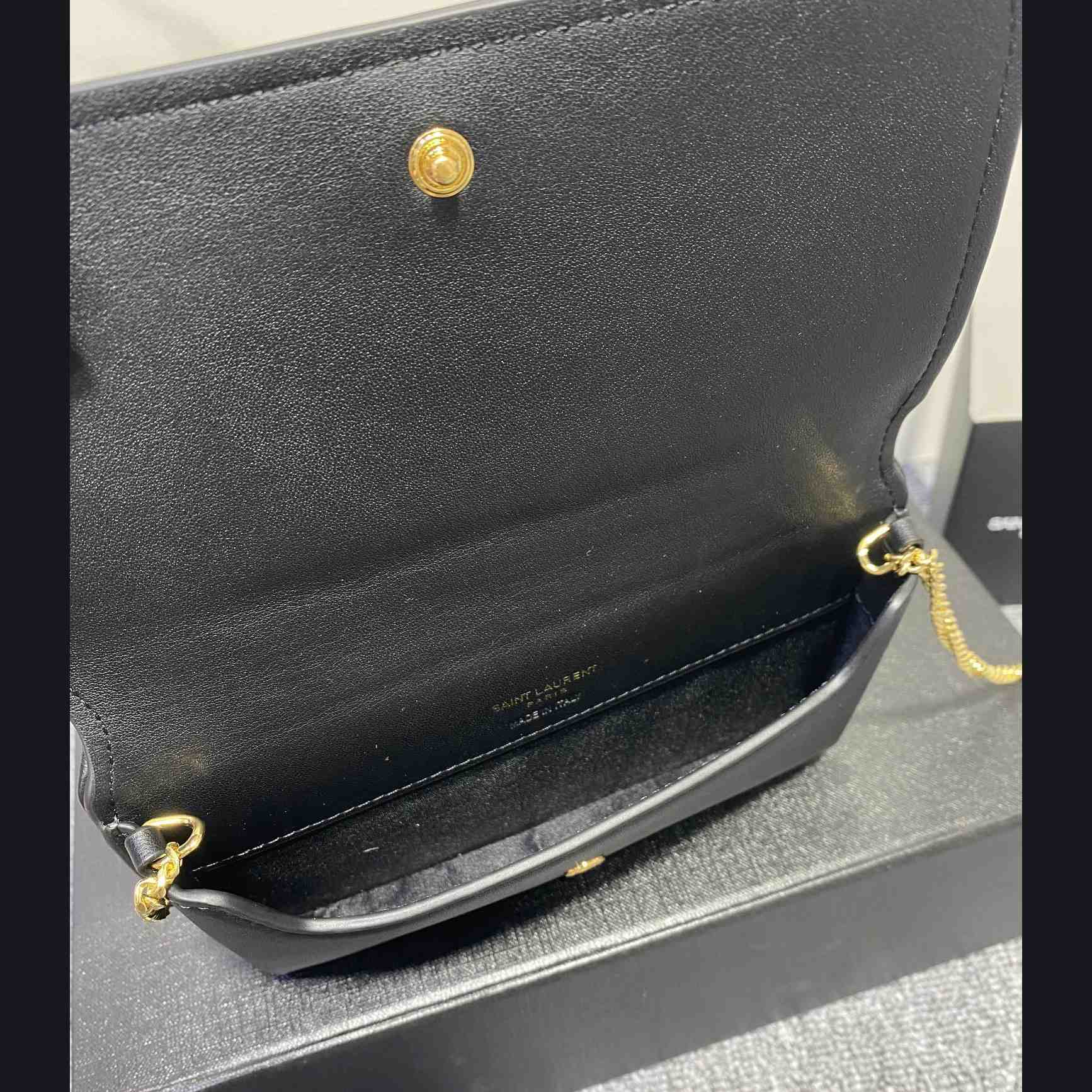 Saint Laurent Monogram Mini Striped-Canvas Cross-Body Bag (18x11x2cm) - FashionPlug