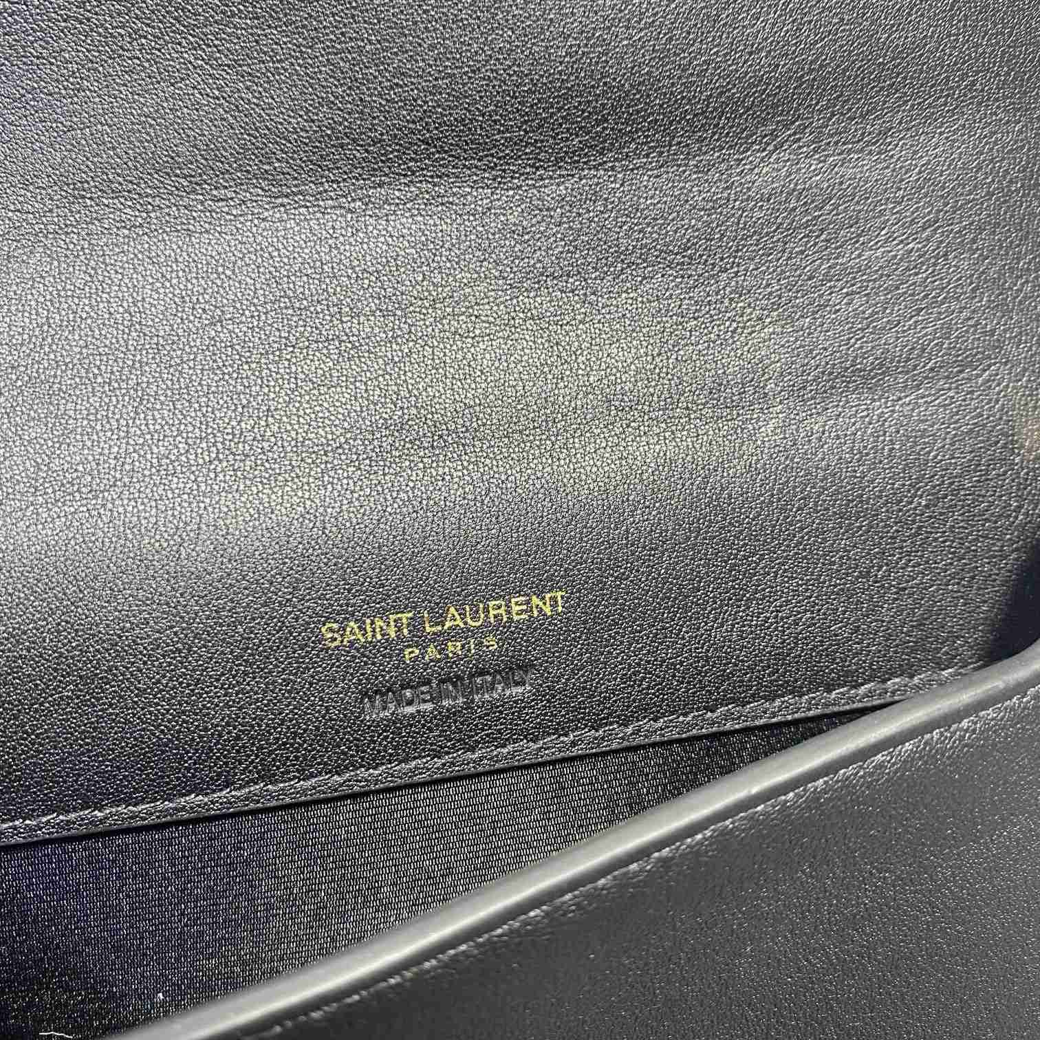 Saint Laurent Monogram Mini Striped-Canvas Cross-Body Bag (18x11x2cm) - FashionPlug