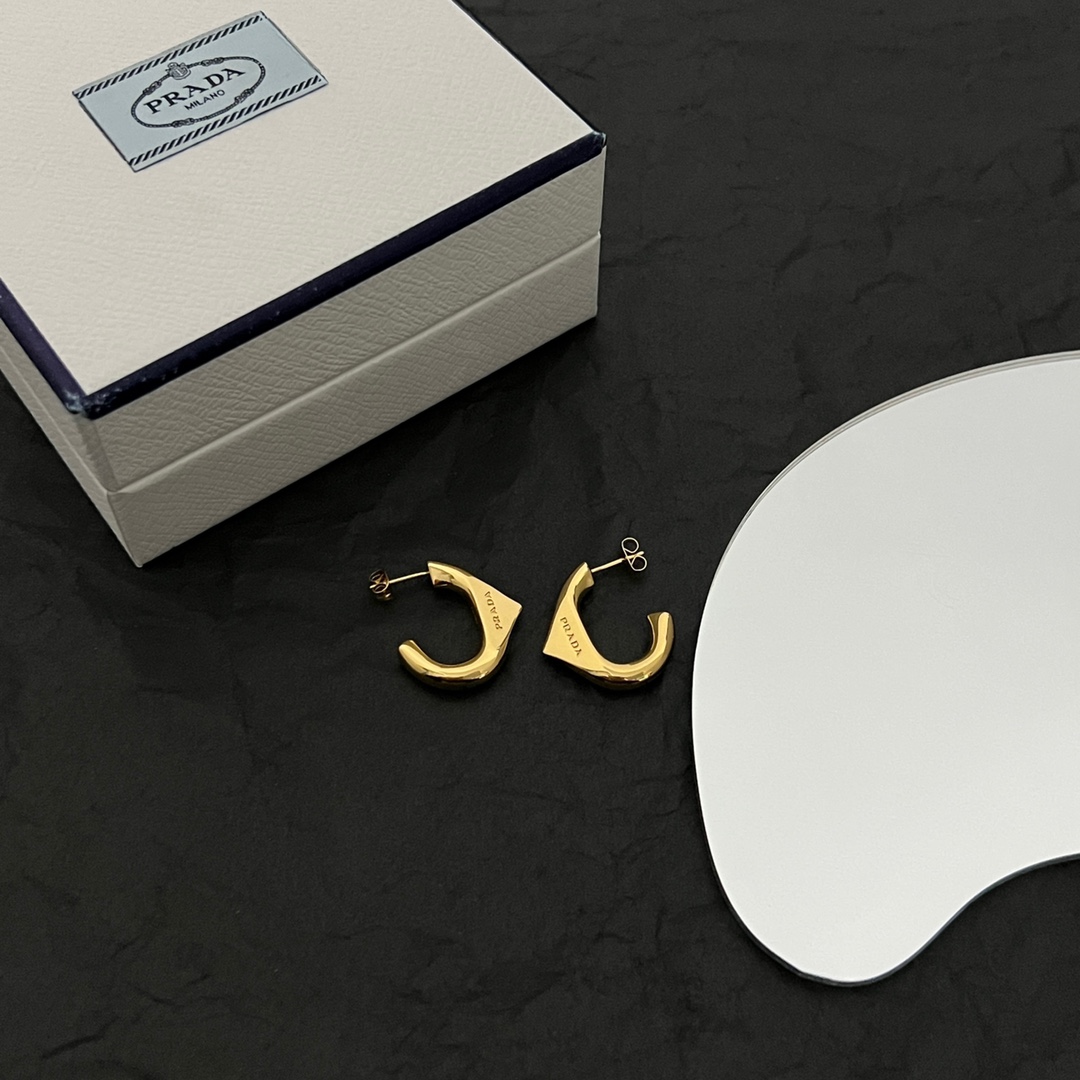 Prada Eternal Gold Small Earrings In Yellow Gold - FashionPlug