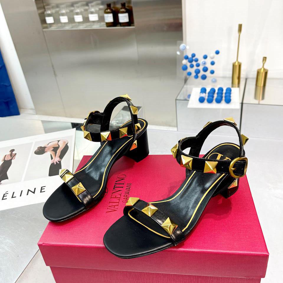 Valenti Roman Stud Calfskin Sandal   60mm - FashionPlug