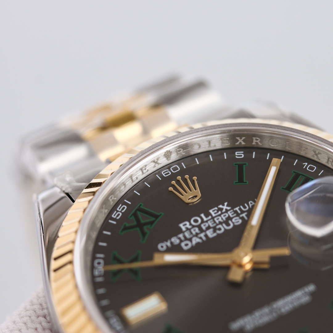 Rolex Datejust Oystersteel Steel Yellow Gold Dark Grey Dial Jubilee - FashionPlug