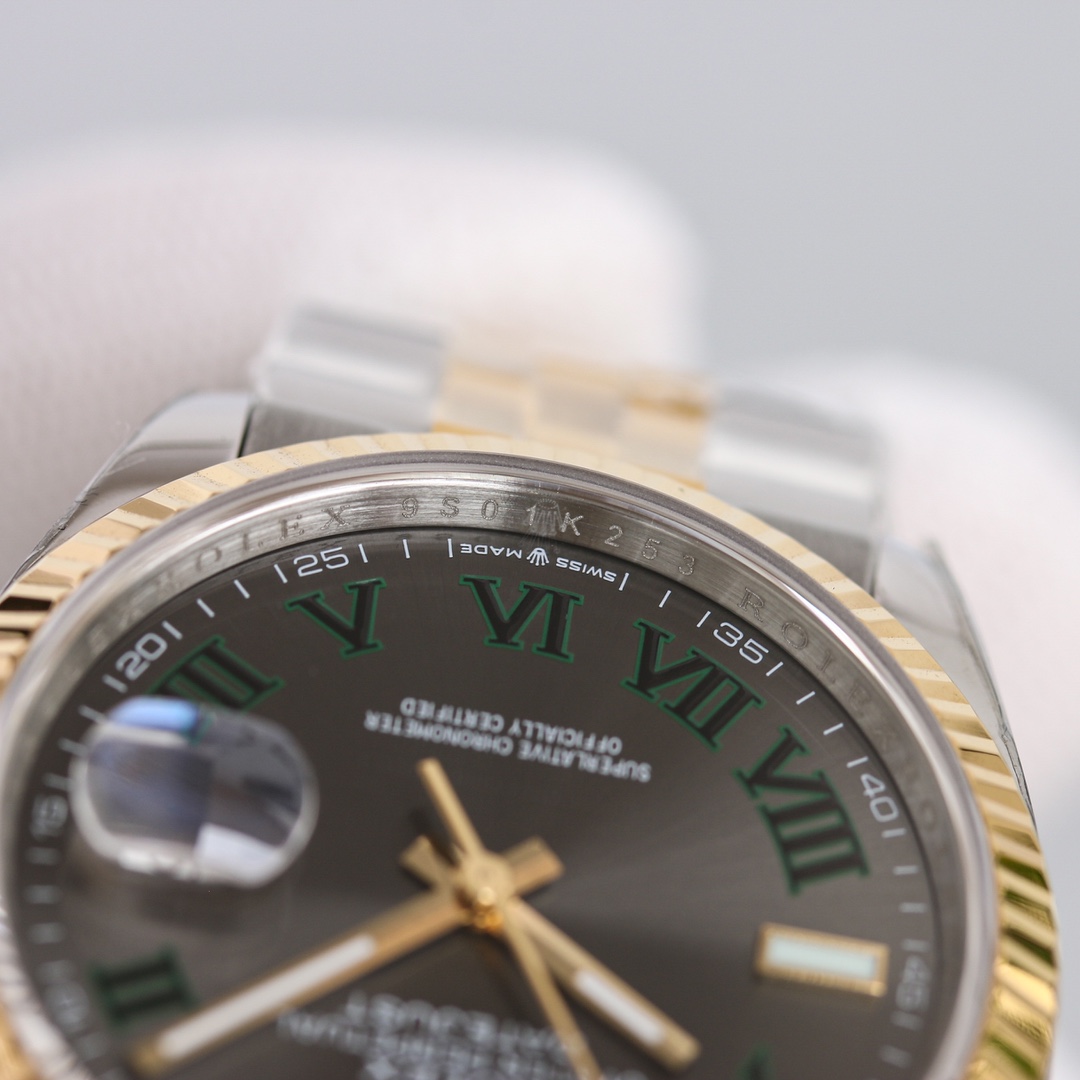 Rolex Datejust Oystersteel Steel Yellow Gold Dark Grey Dial Jubilee - FashionPlug