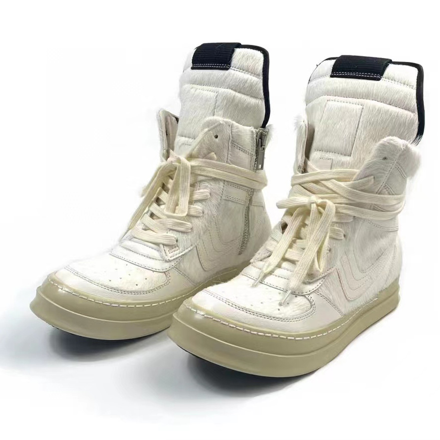 Rick Owens Dunks High-Top Sneakers - FashionPlug