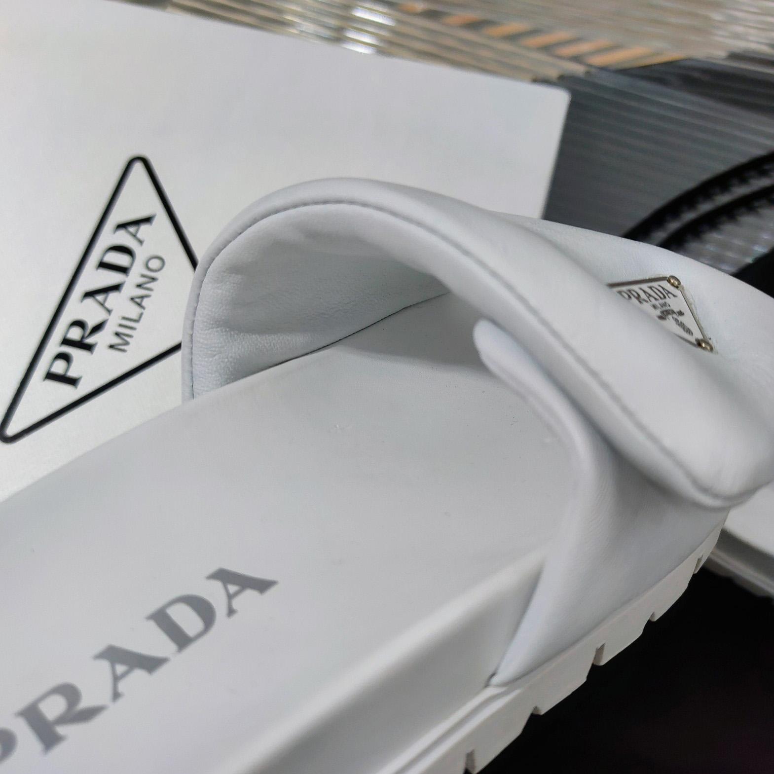 Prada Soft Padded Nappa Leather Slides - FashionPlug