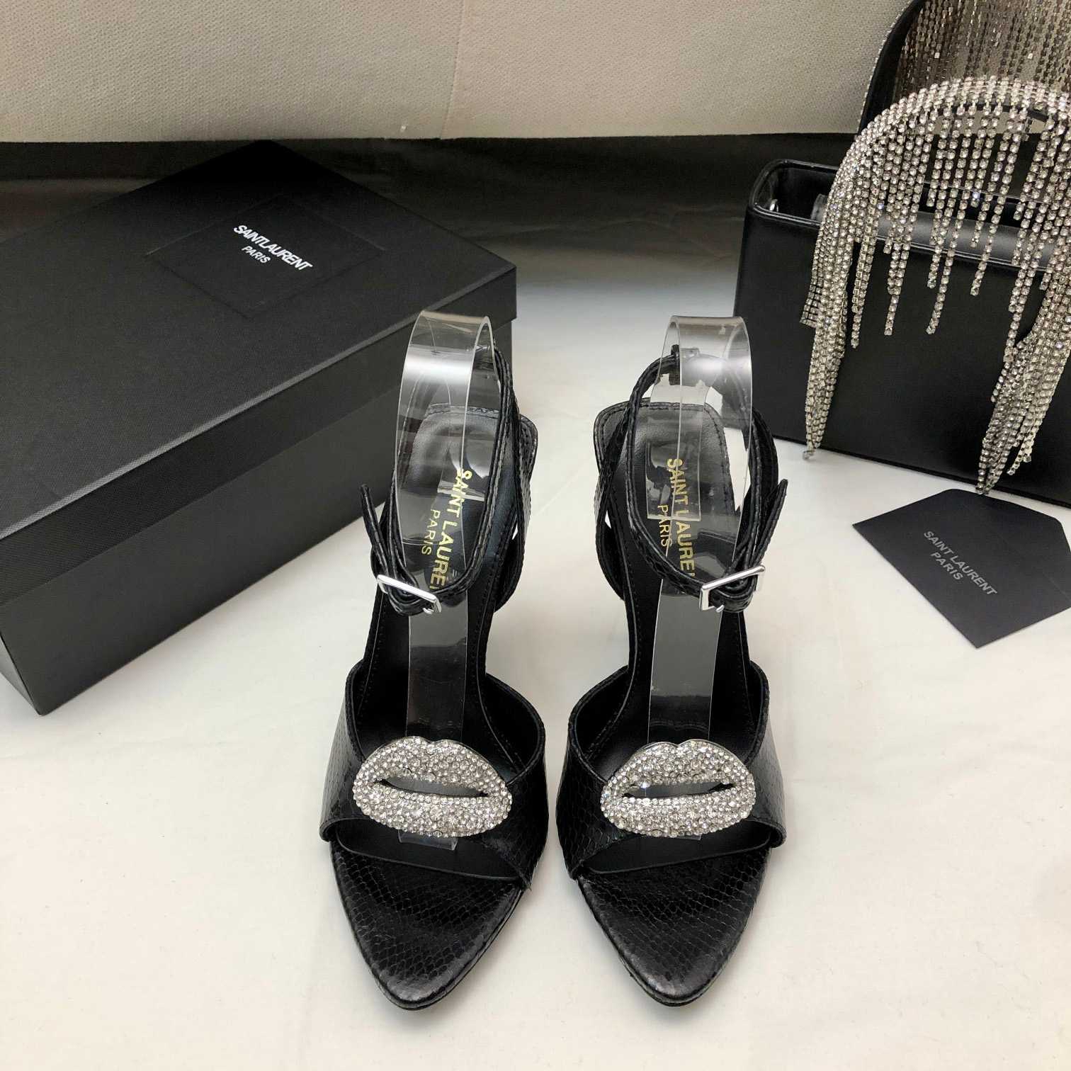 Saint Laurent Crystal-embellished Sandals - FashionPlug