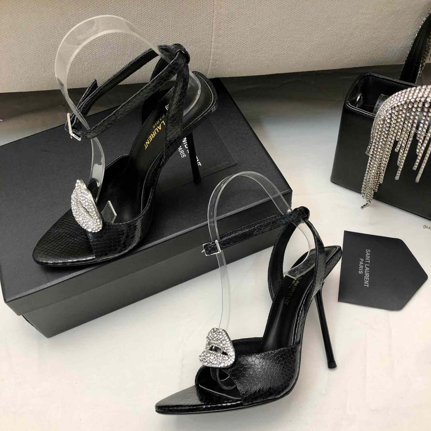 Saint Laurent Crystal-embellished Sandals - FashionPlug