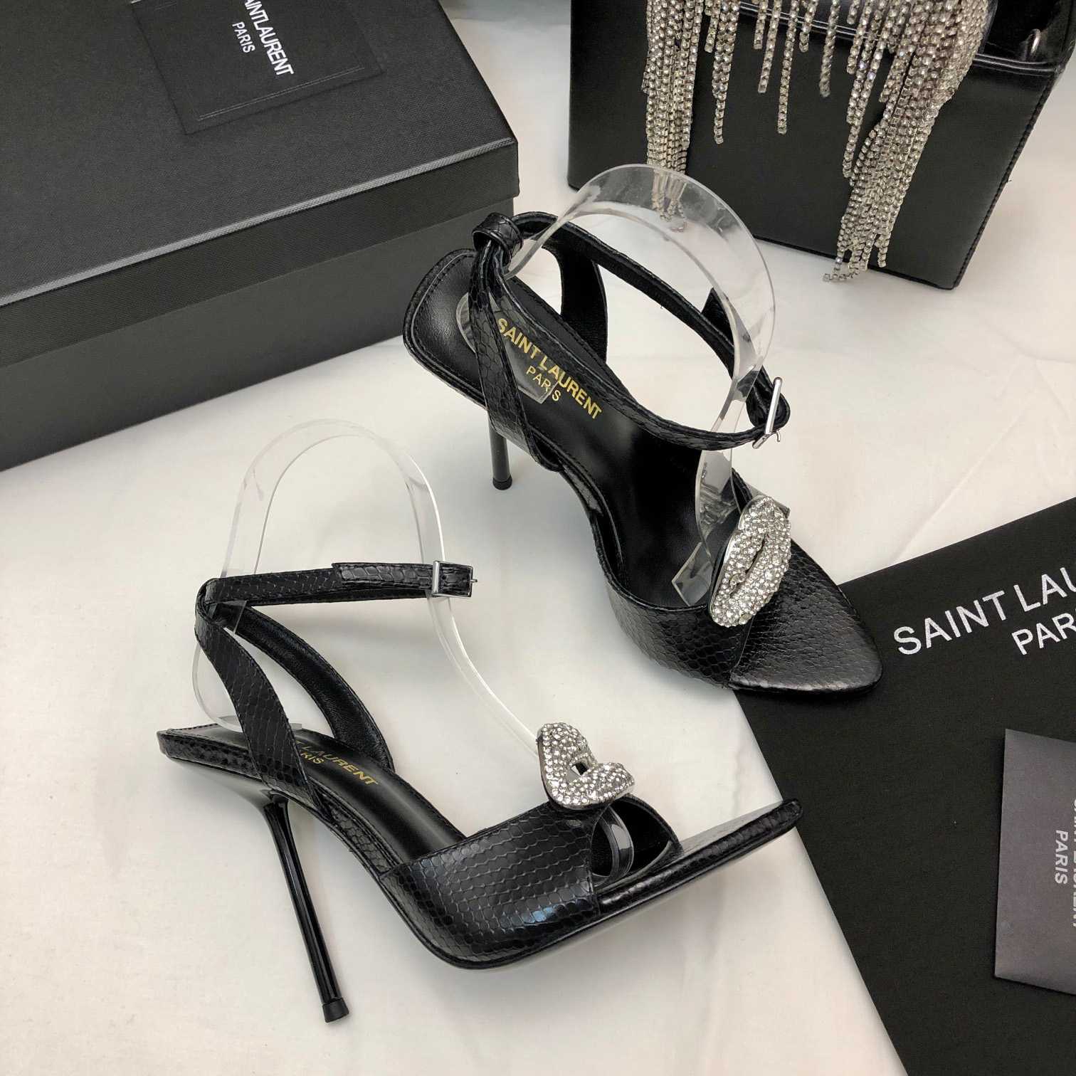 Saint Laurent Crystal-embellished Sandals - FashionPlug