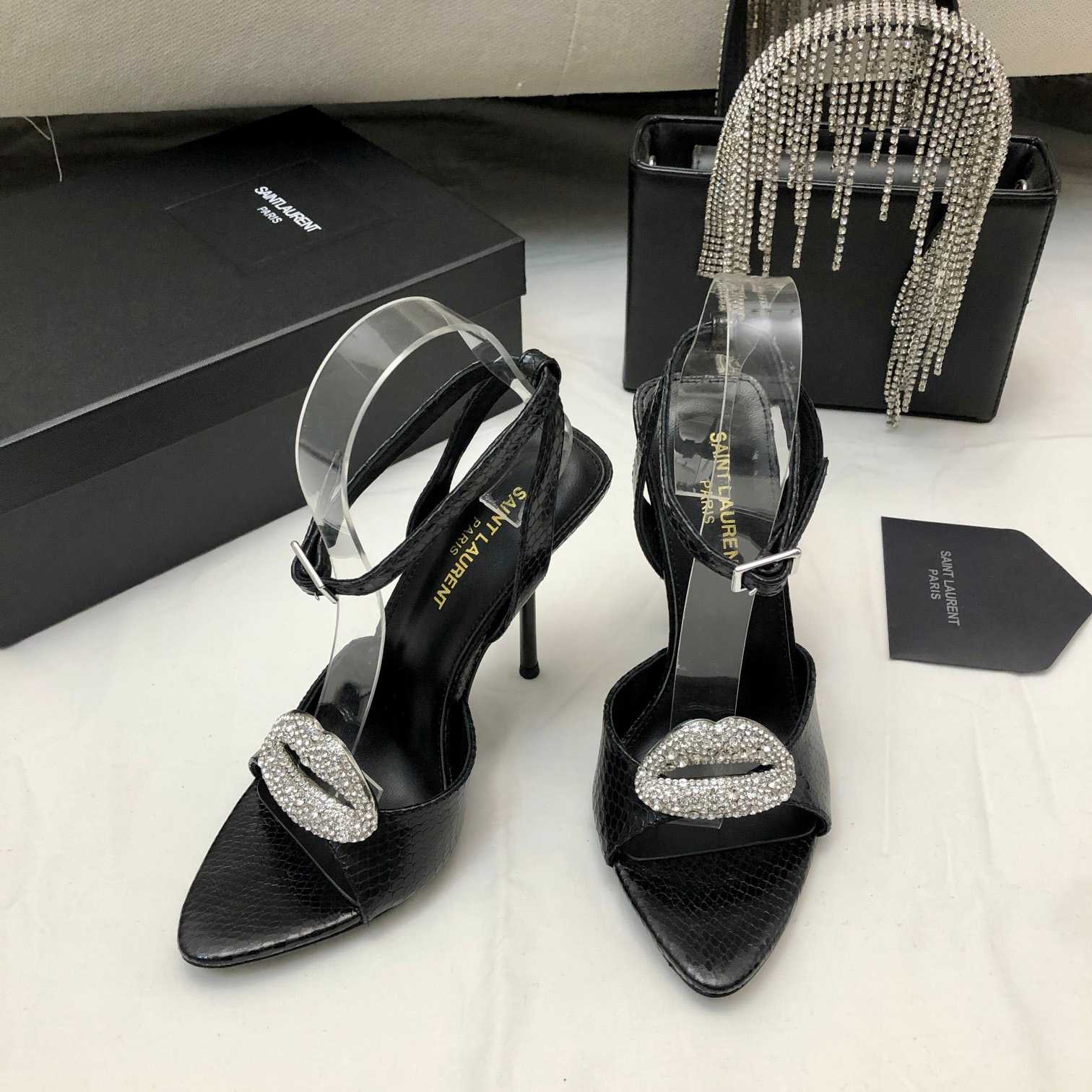 Saint Laurent Crystal-embellished Sandals - FashionPlug
