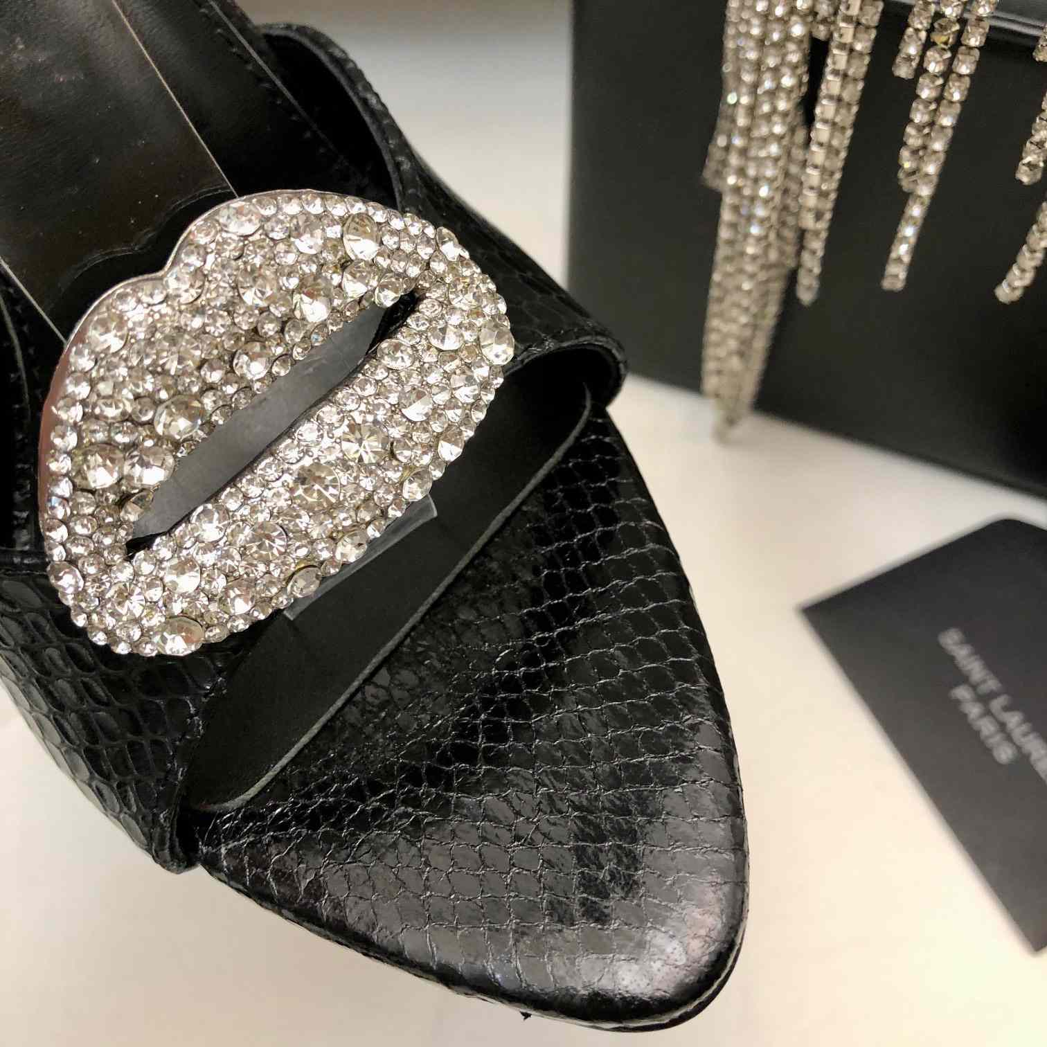 Saint Laurent Crystal-embellished Sandals - FashionPlug
