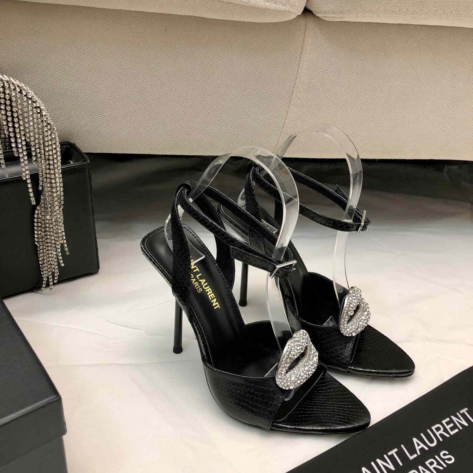 Saint Laurent Crystal-embellished Sandals - FashionPlug