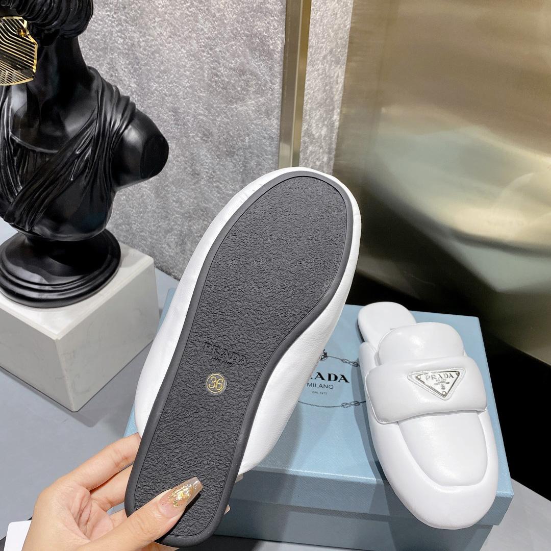 Prada Soft Padded Nappa Leather Sabots - FashionPlug