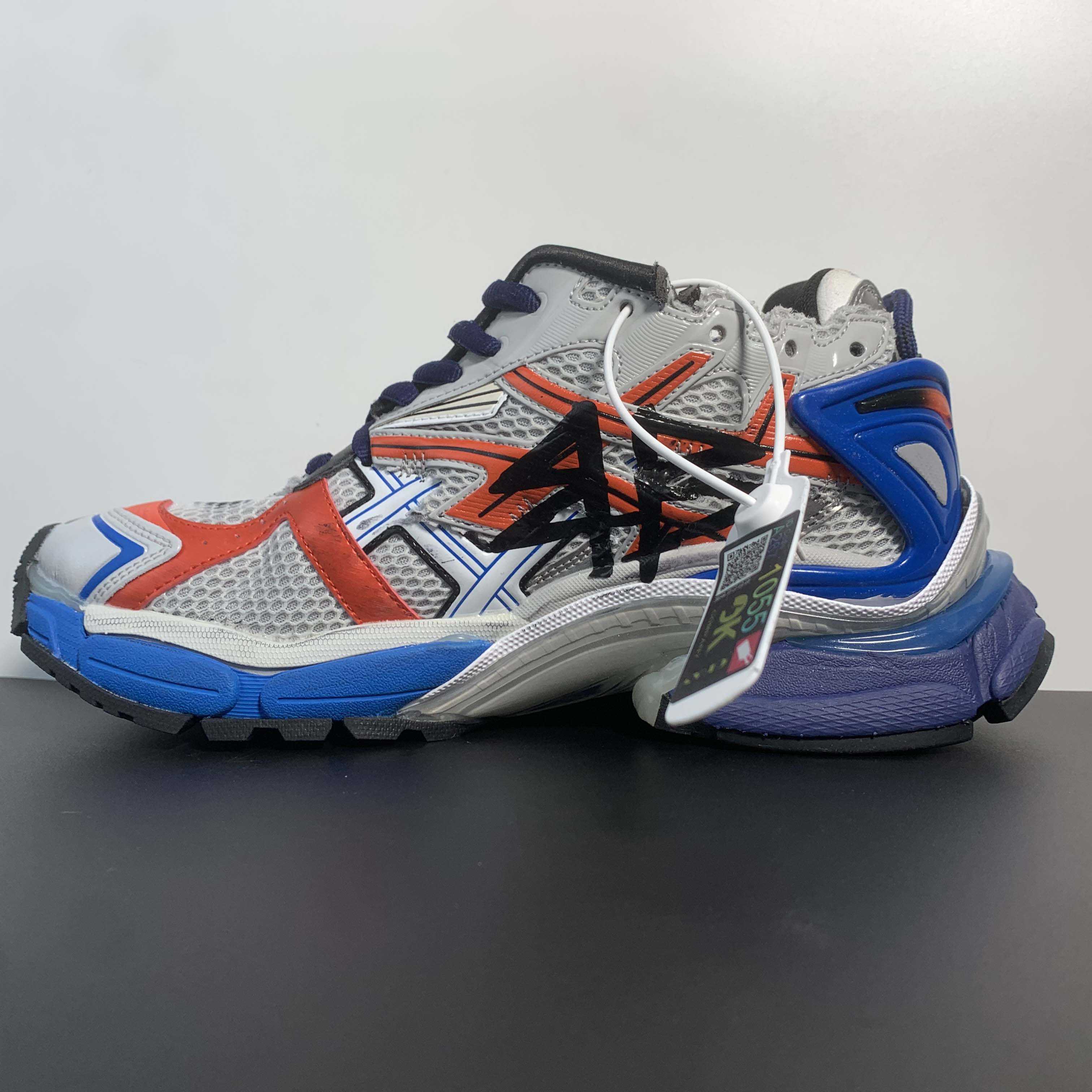 Balenciaga Runner Graffiti Sneaker In Blue - FashionPlug