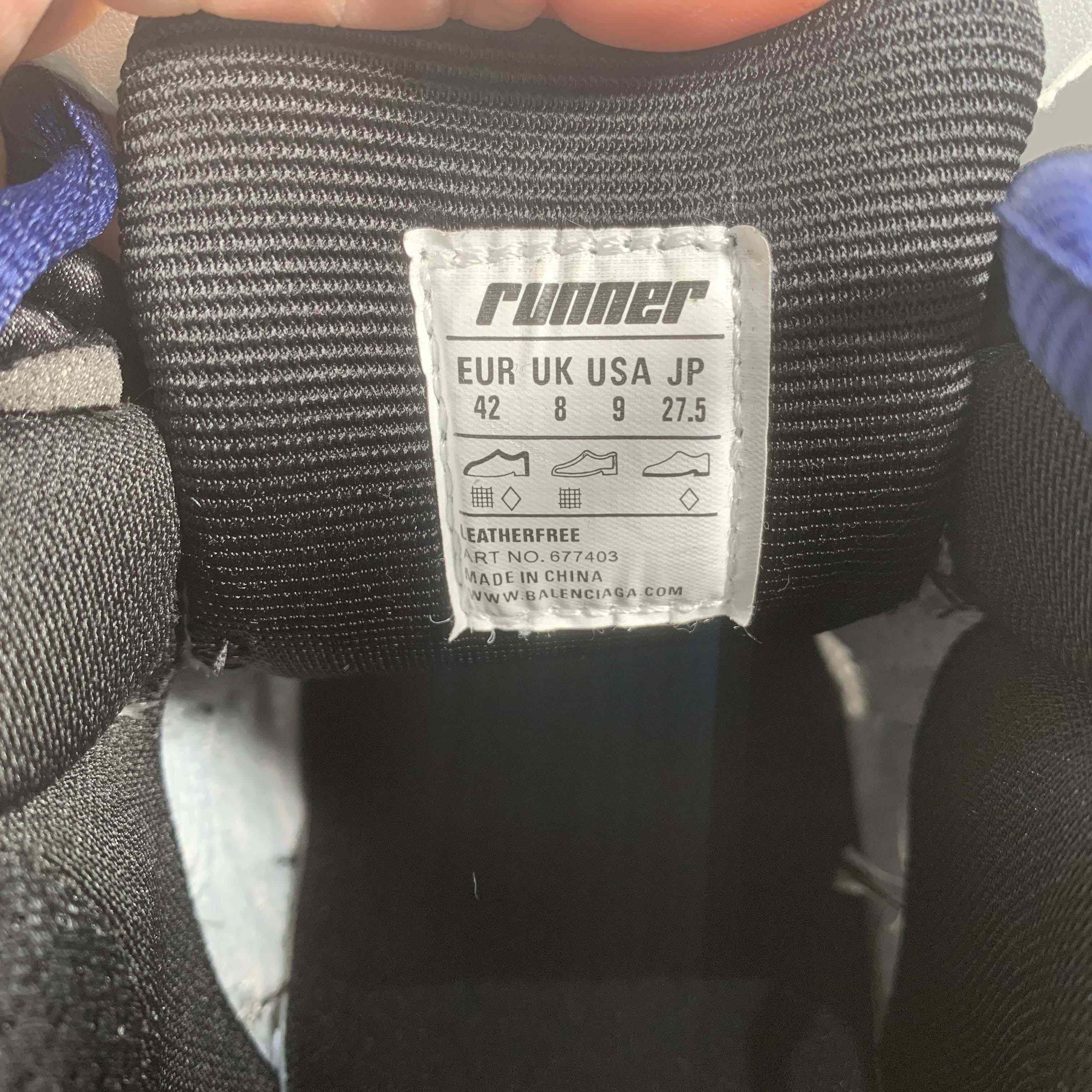 Balenciaga Runner Graffiti Sneaker In Blue - FashionPlug