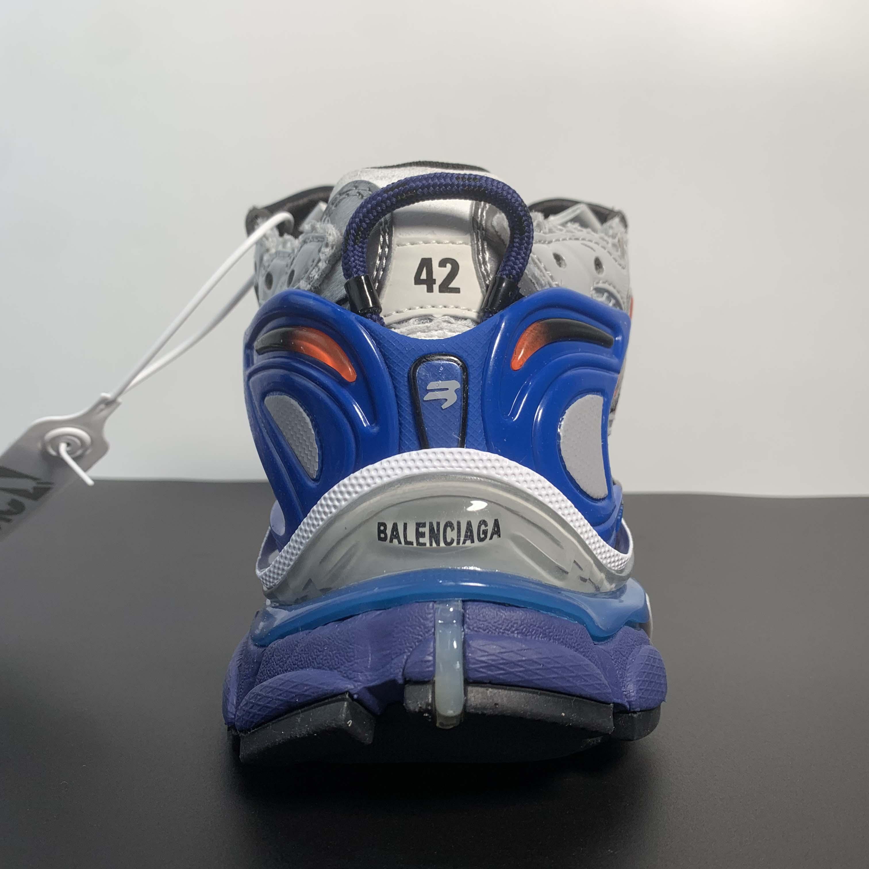 Balenciaga Runner Graffiti Sneaker In Blue - FashionPlug