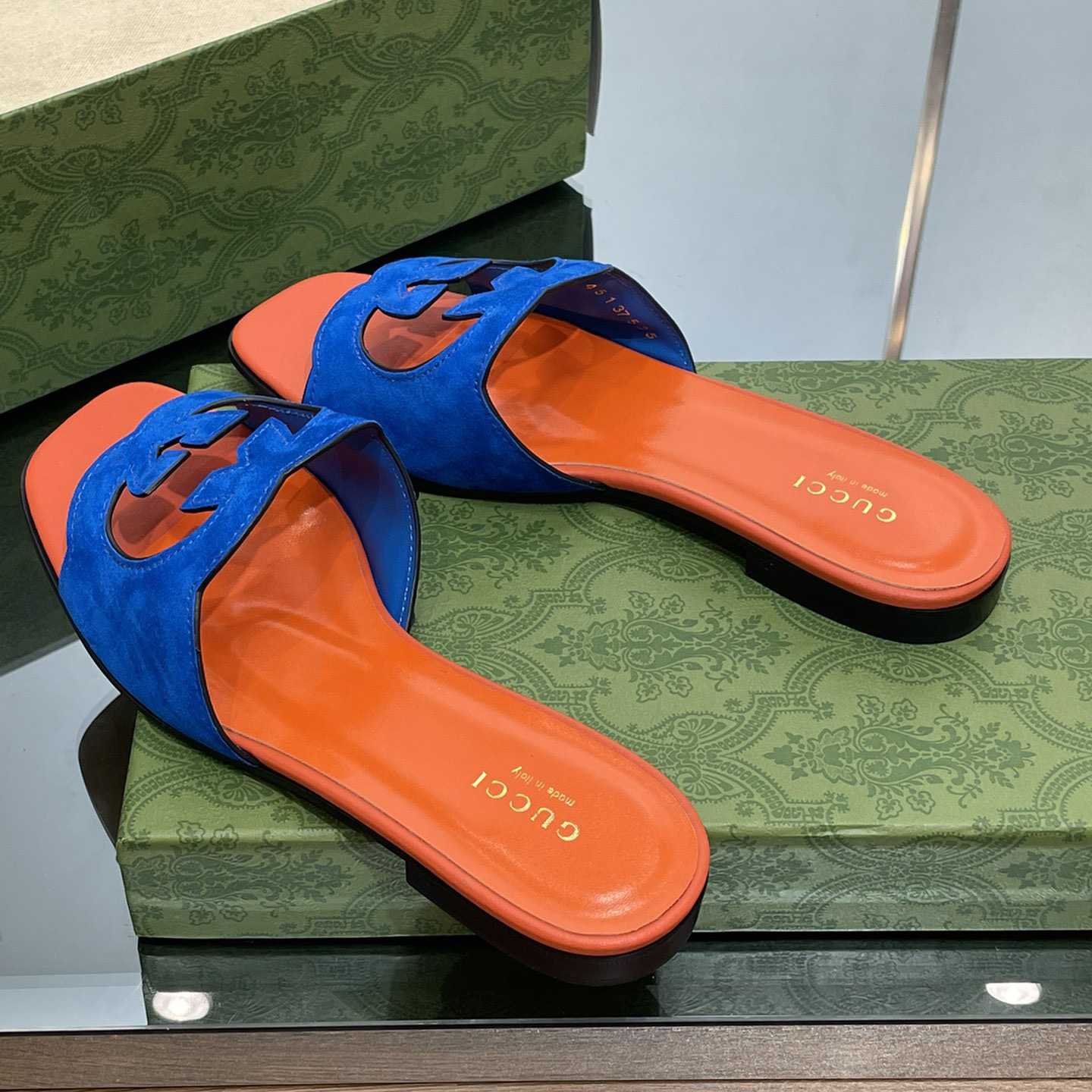 Gucci Women's Interlocking G Cut-out Slide Sandal - FashionPlug