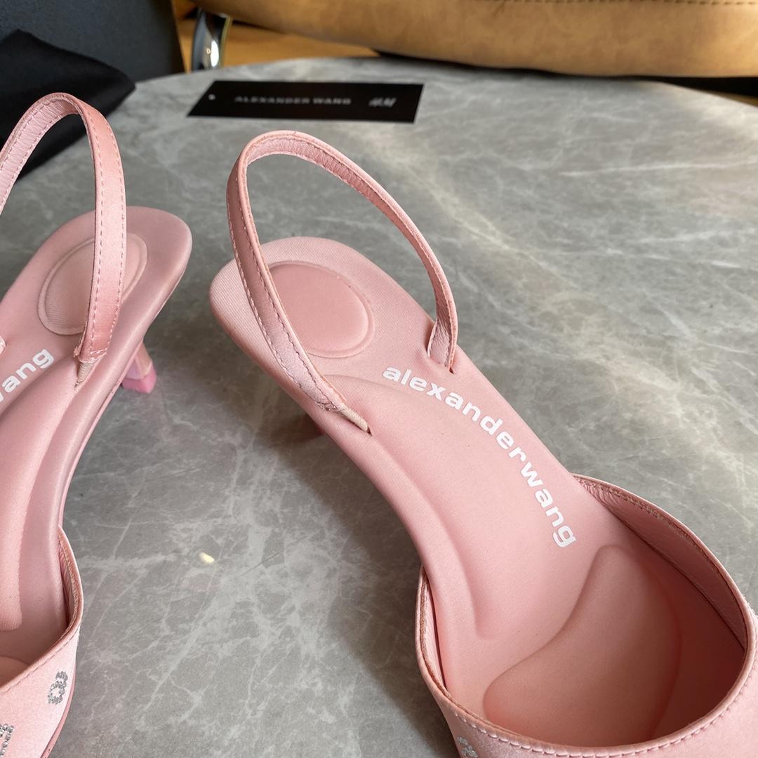 Alexander Wang Delphine 65 Slingback In Crystal Satin - FashionPlug