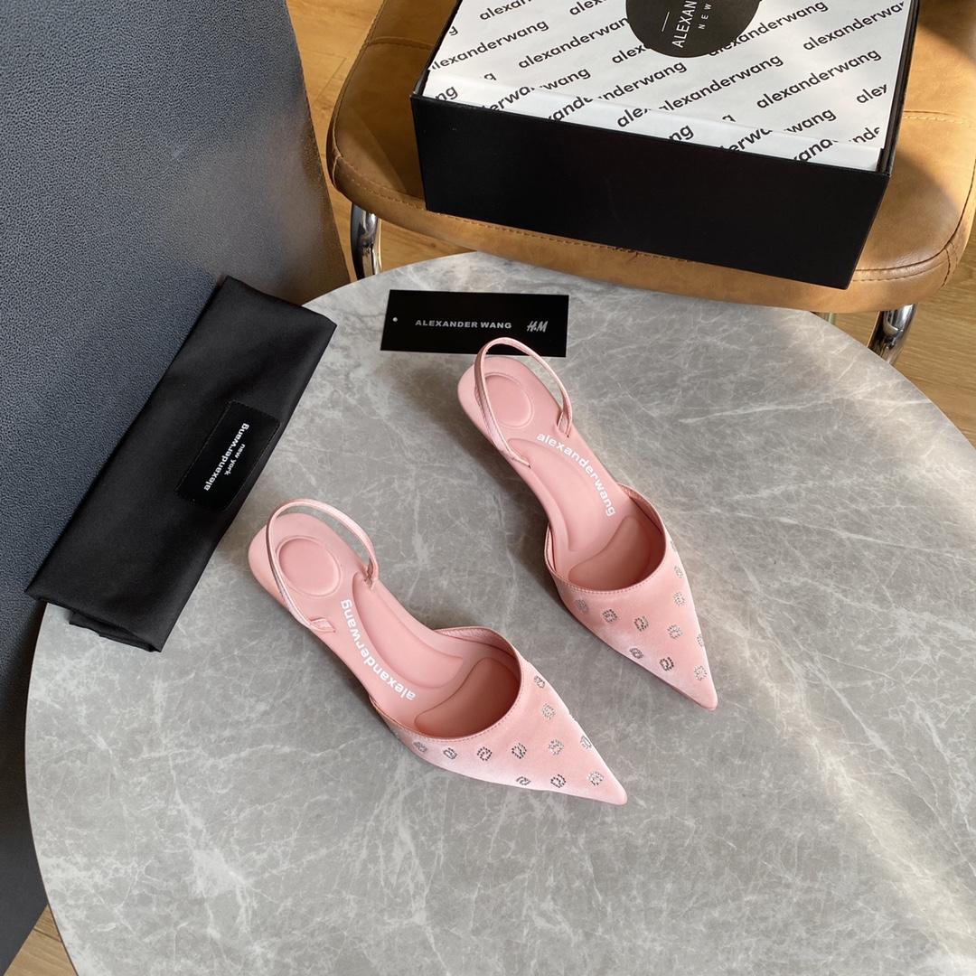 Alexander Wang Delphine 65 Slingback In Crystal Satin - FashionPlug