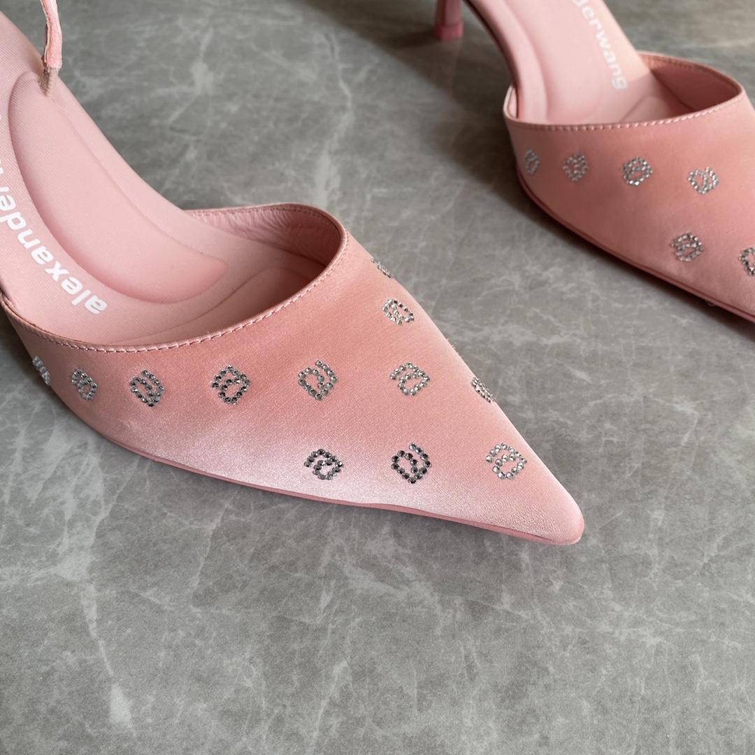 Alexander Wang Delphine 65 Slingback In Crystal Satin - FashionPlug