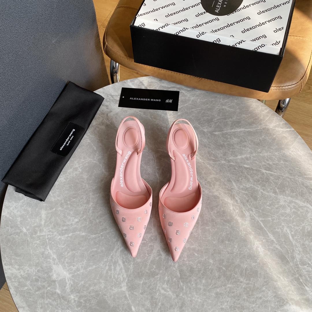 Alexander Wang Delphine 65 Slingback In Crystal Satin - FashionPlug