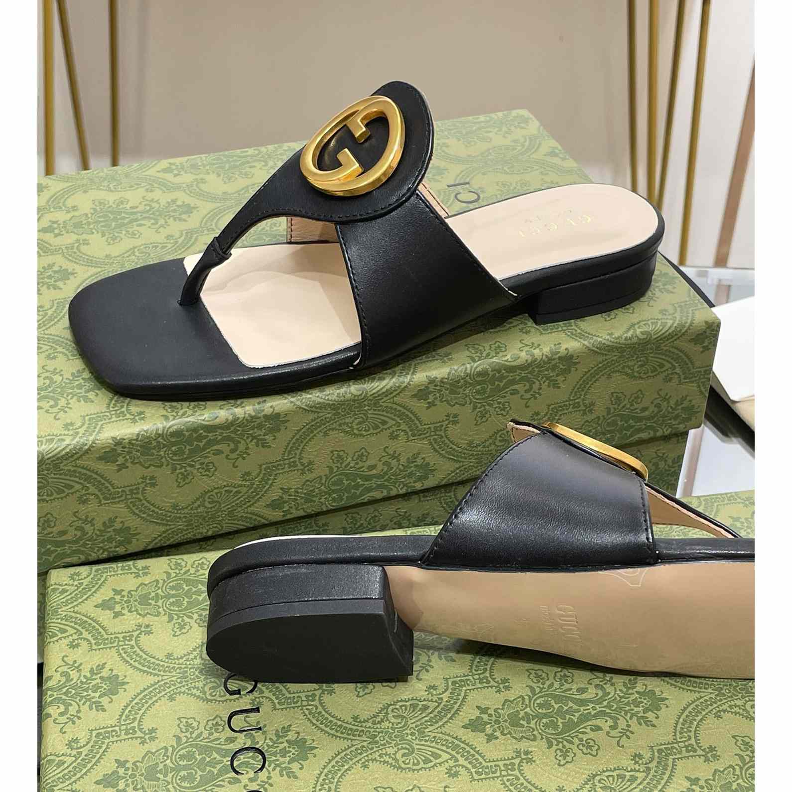 Gucci Women's Gucci Blondie Thong Sandal - FashionPlug