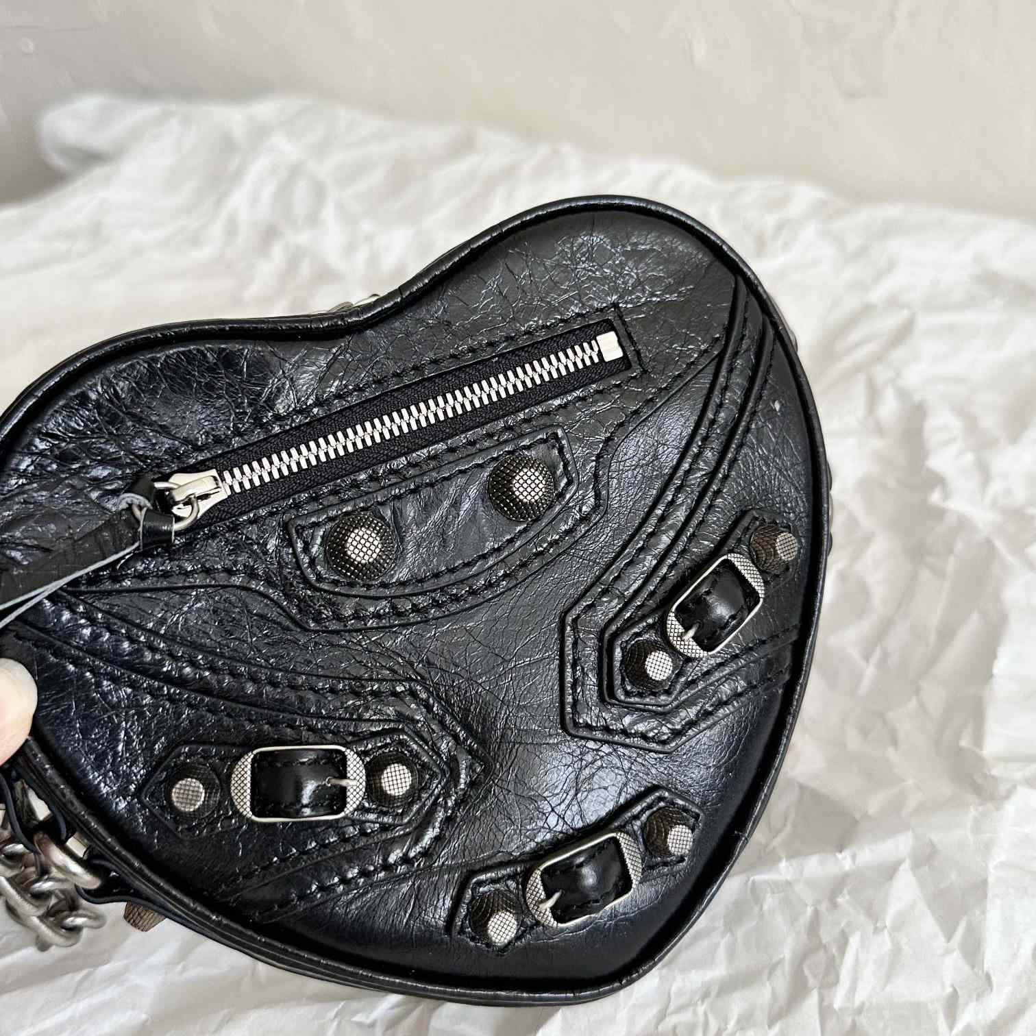Balenciaga Le Cagole Heart Mini Bag In Black(16-12.7-4.5cm) - FashionPlug